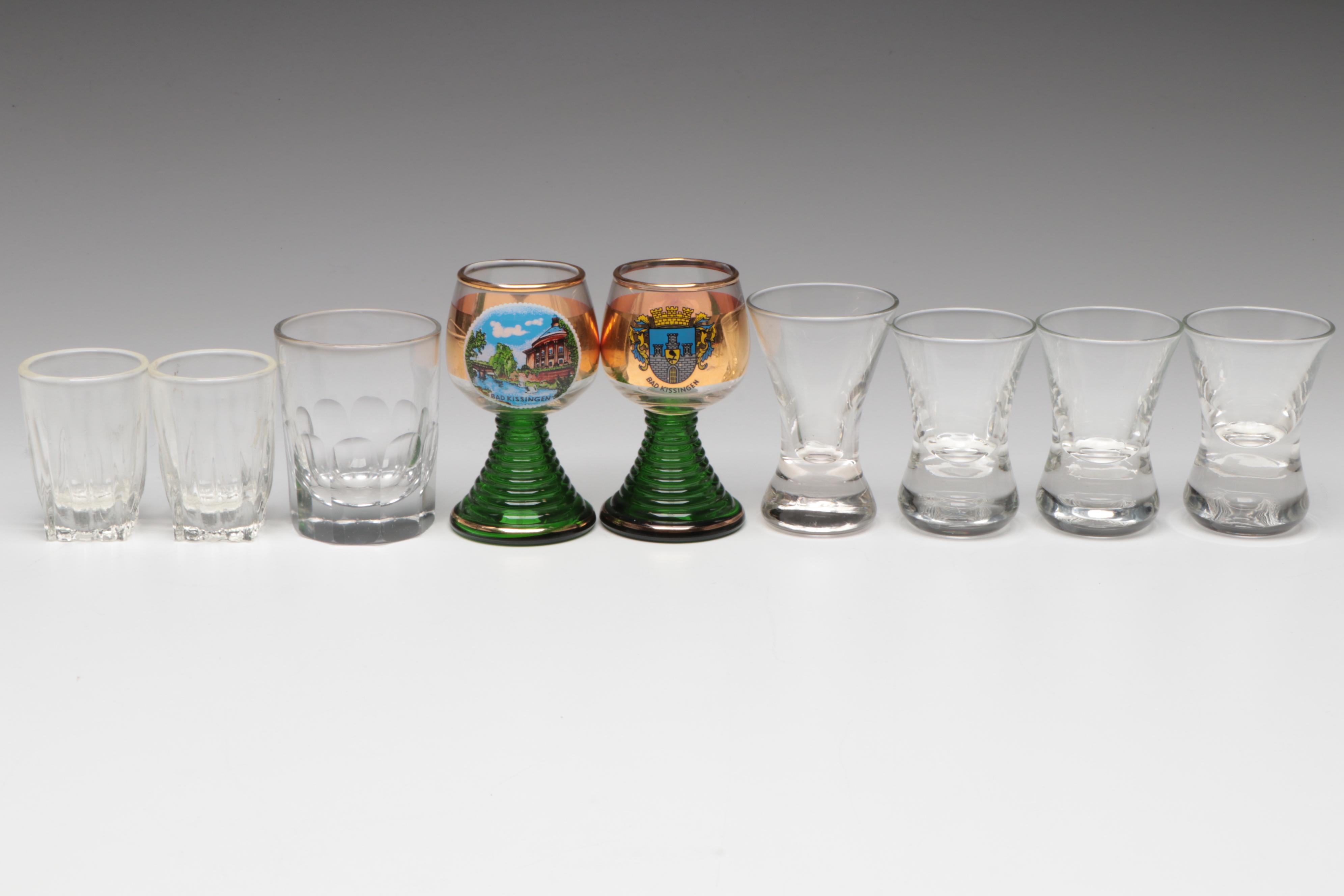 German Glass Boot-Shaped Beer Glass with More Souvenir Glass Drinkware