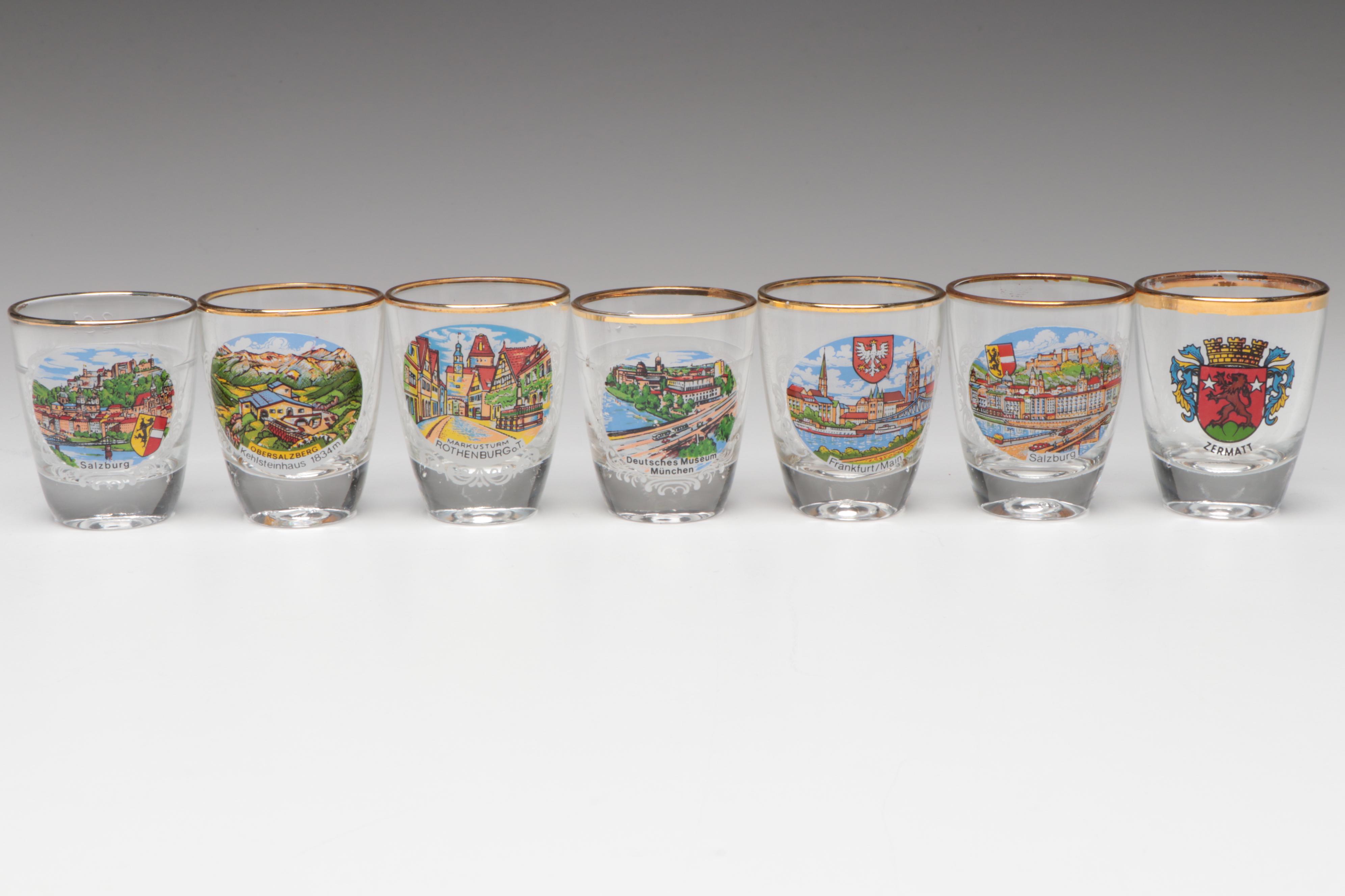 German Glass Boot-Shaped Beer Glass with More Souvenir Glass Drinkware