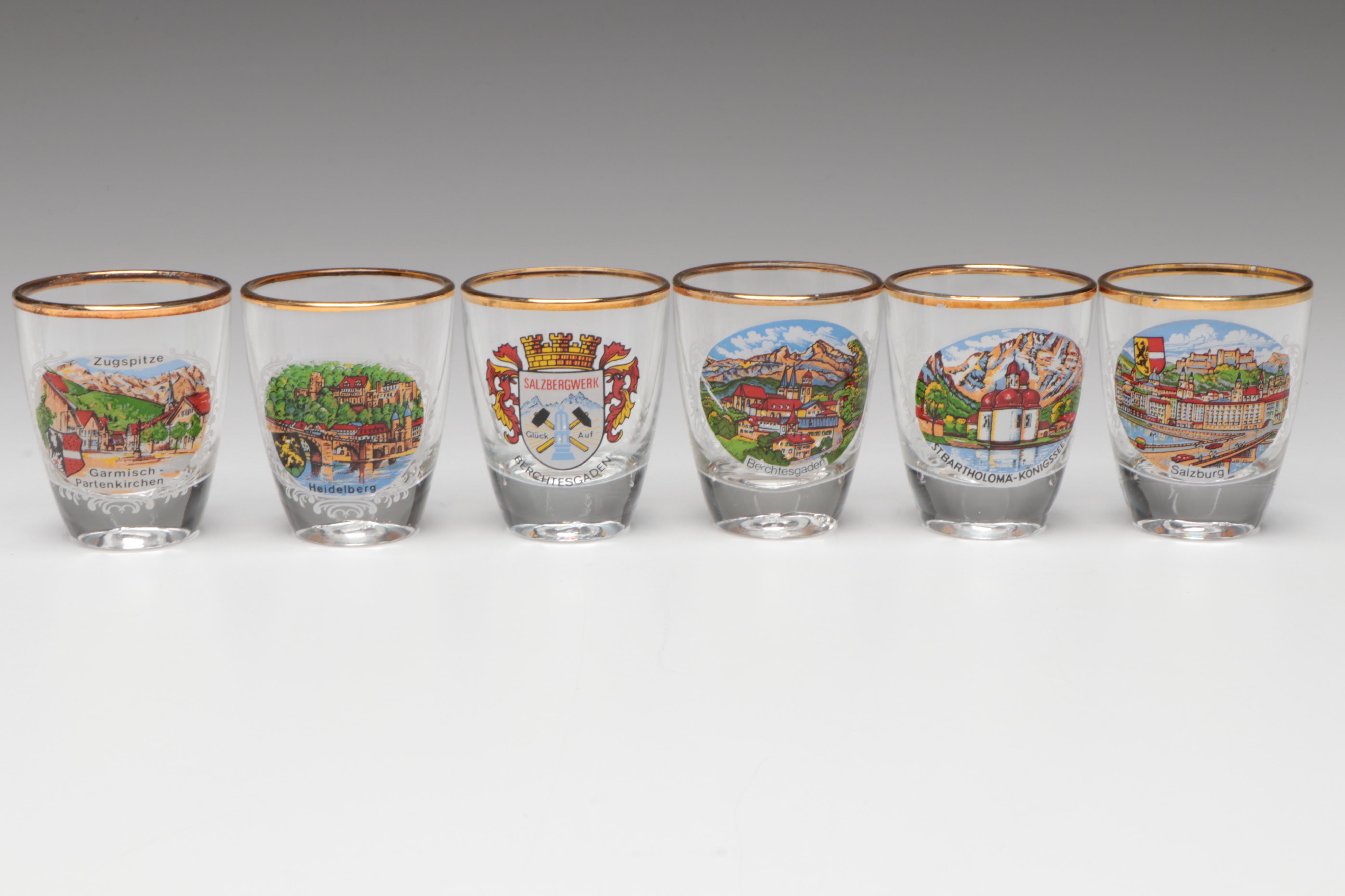 German Glass Boot-Shaped Beer Glass with More Souvenir Glass Drinkware