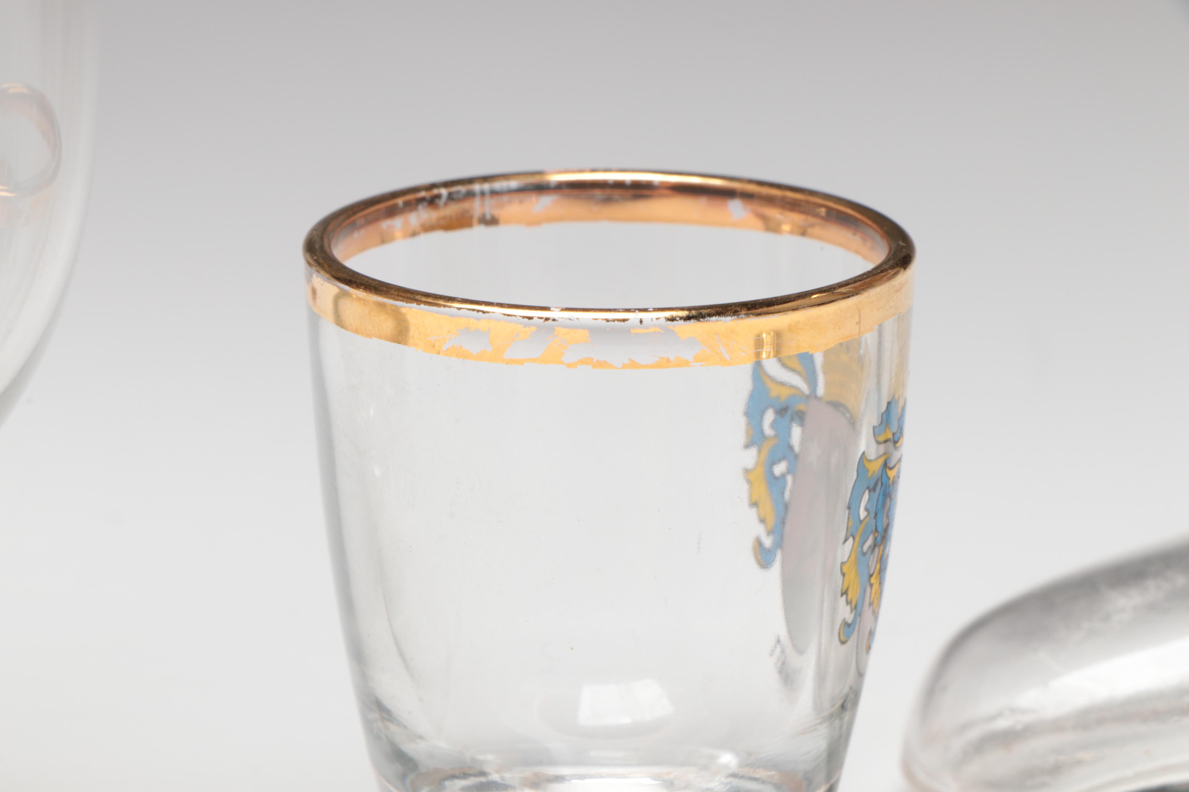 German Glass Boot-Shaped Beer Glass with More Souvenir Glass Drinkware