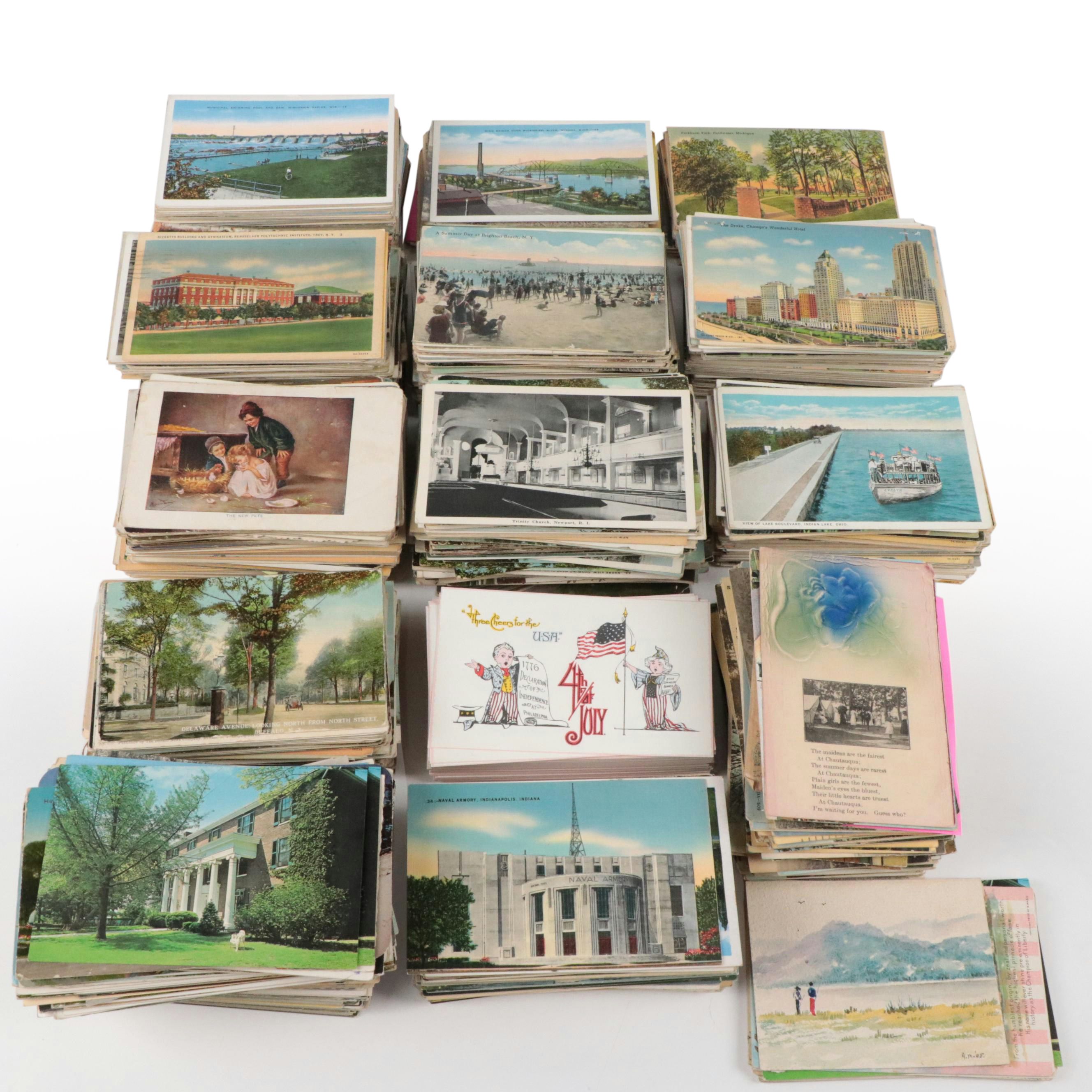Chicago, Cincinnati, Muskogee, New York with Other Souvenir Postcards