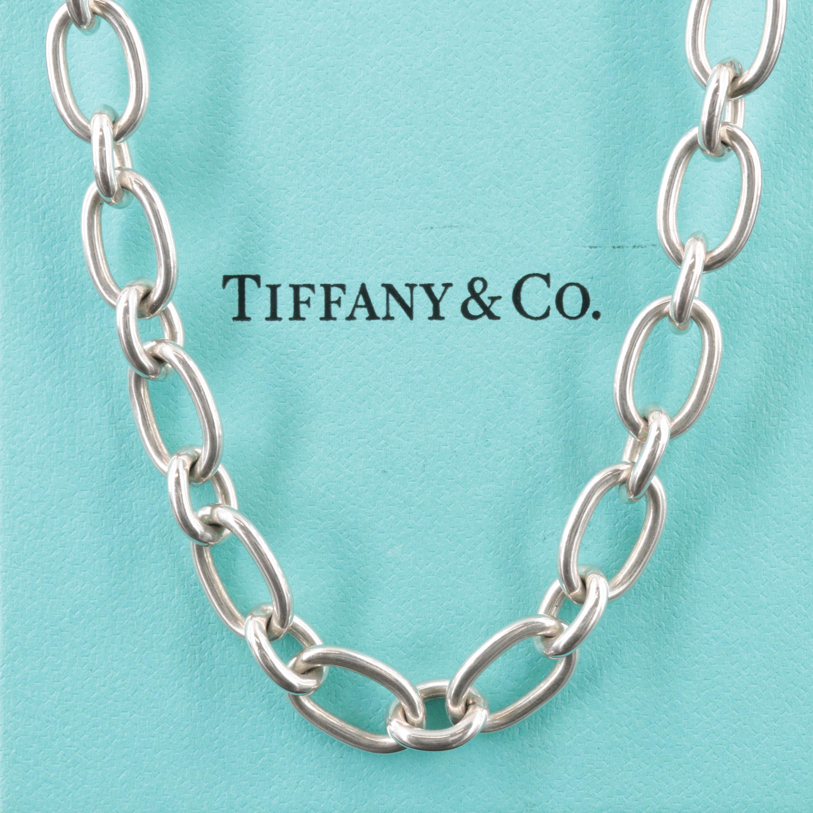 Tiffany & Co. Sterling Oval Clasping Link Necklace