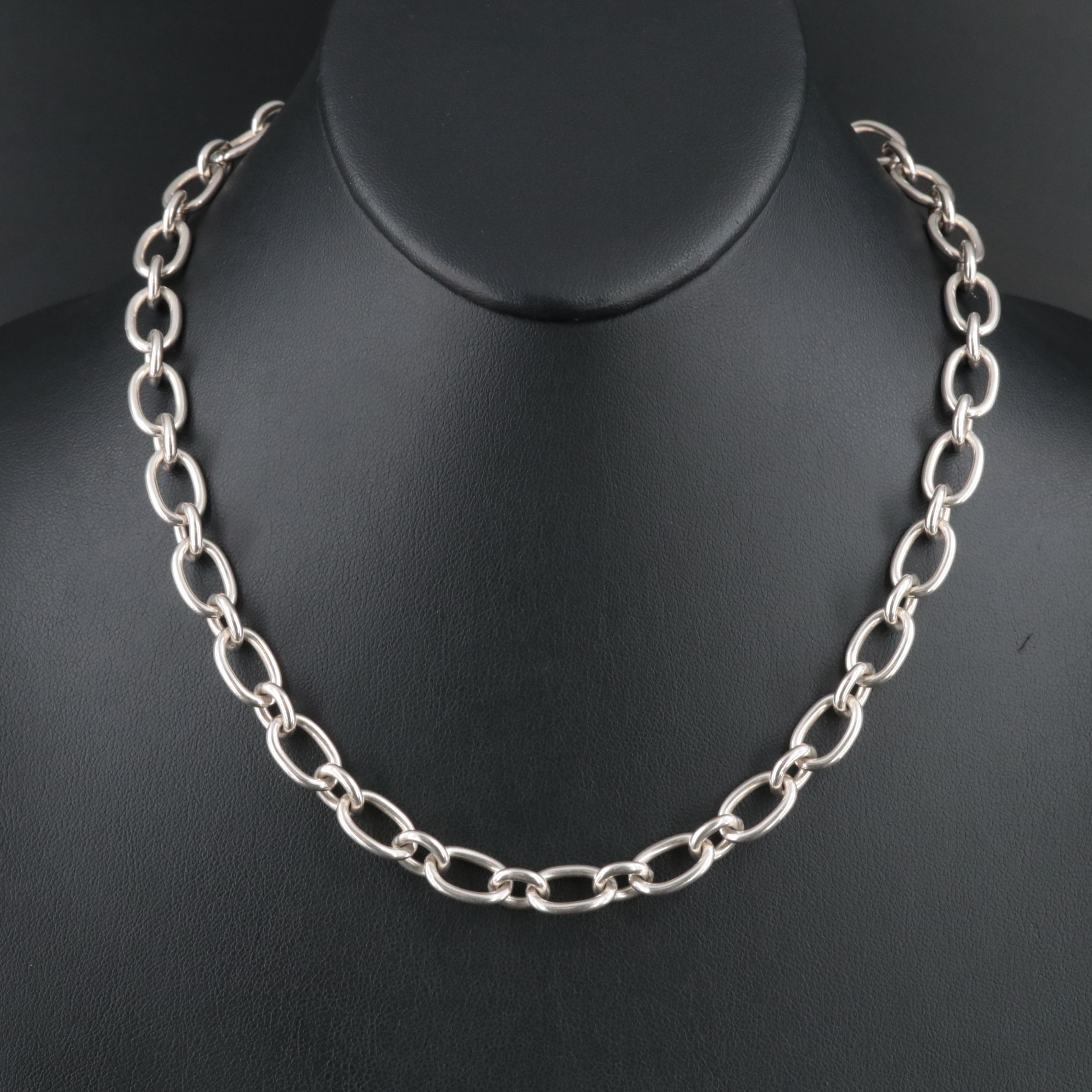 Tiffany & Co. Sterling Oval Clasping Link Necklace