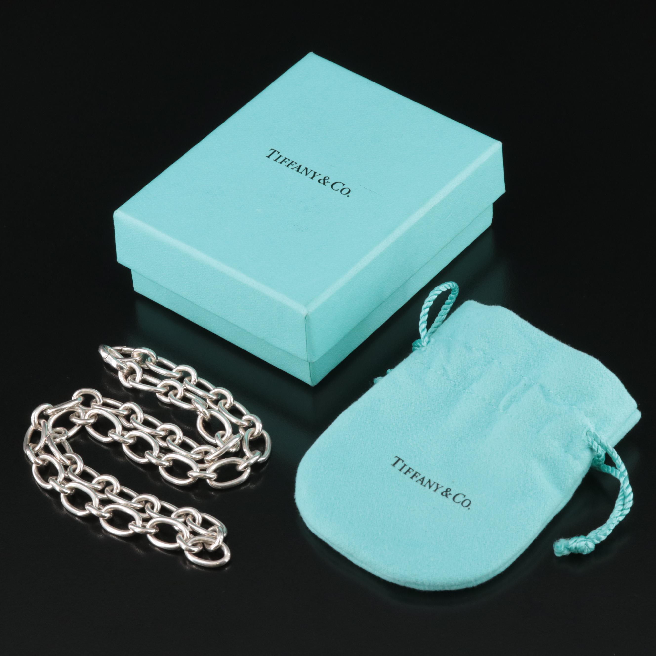 Tiffany & Co. Sterling Oval Clasping Link Necklace