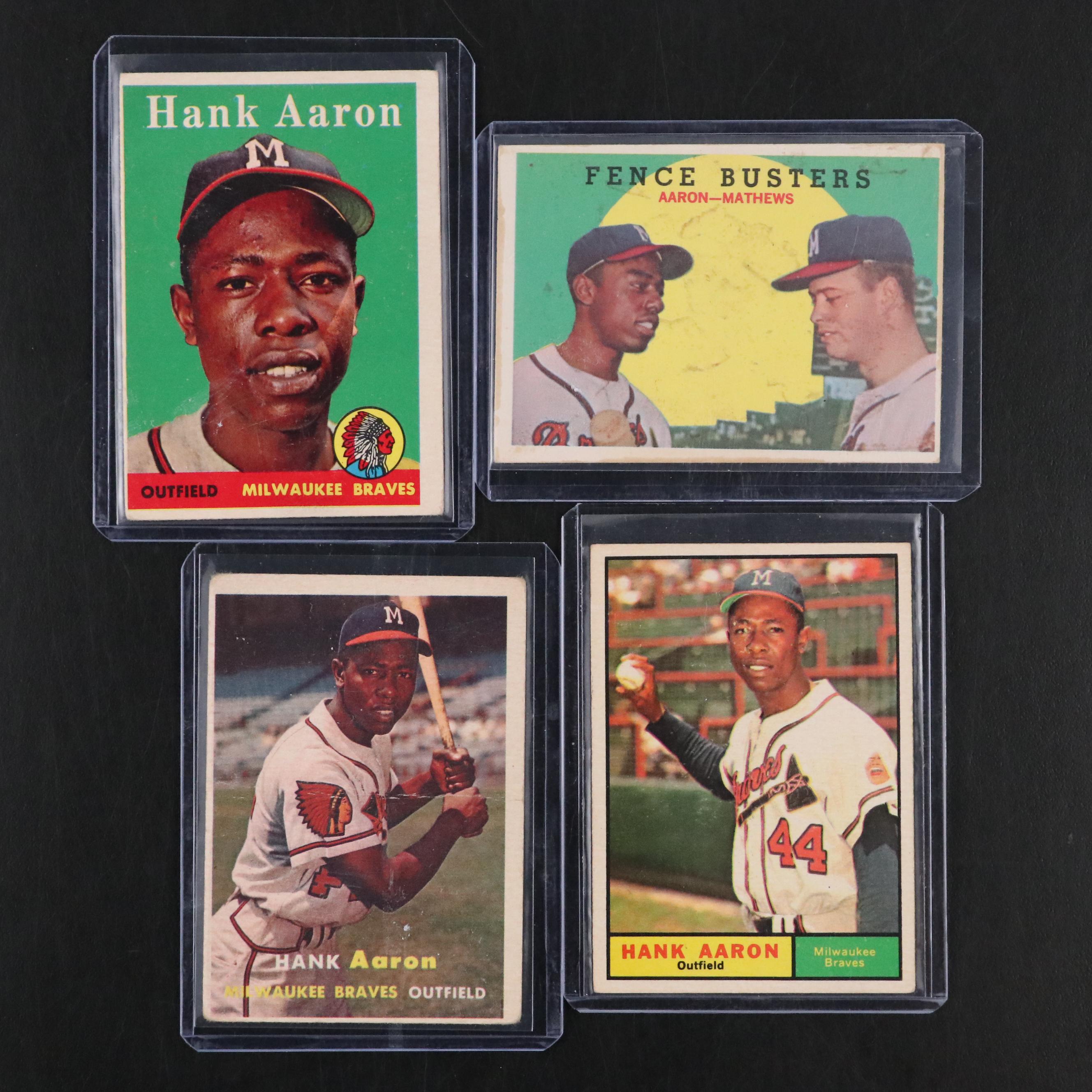 Topps Hank Aaron Milwaukee Braves Baseball Cards, 1950s–1960s