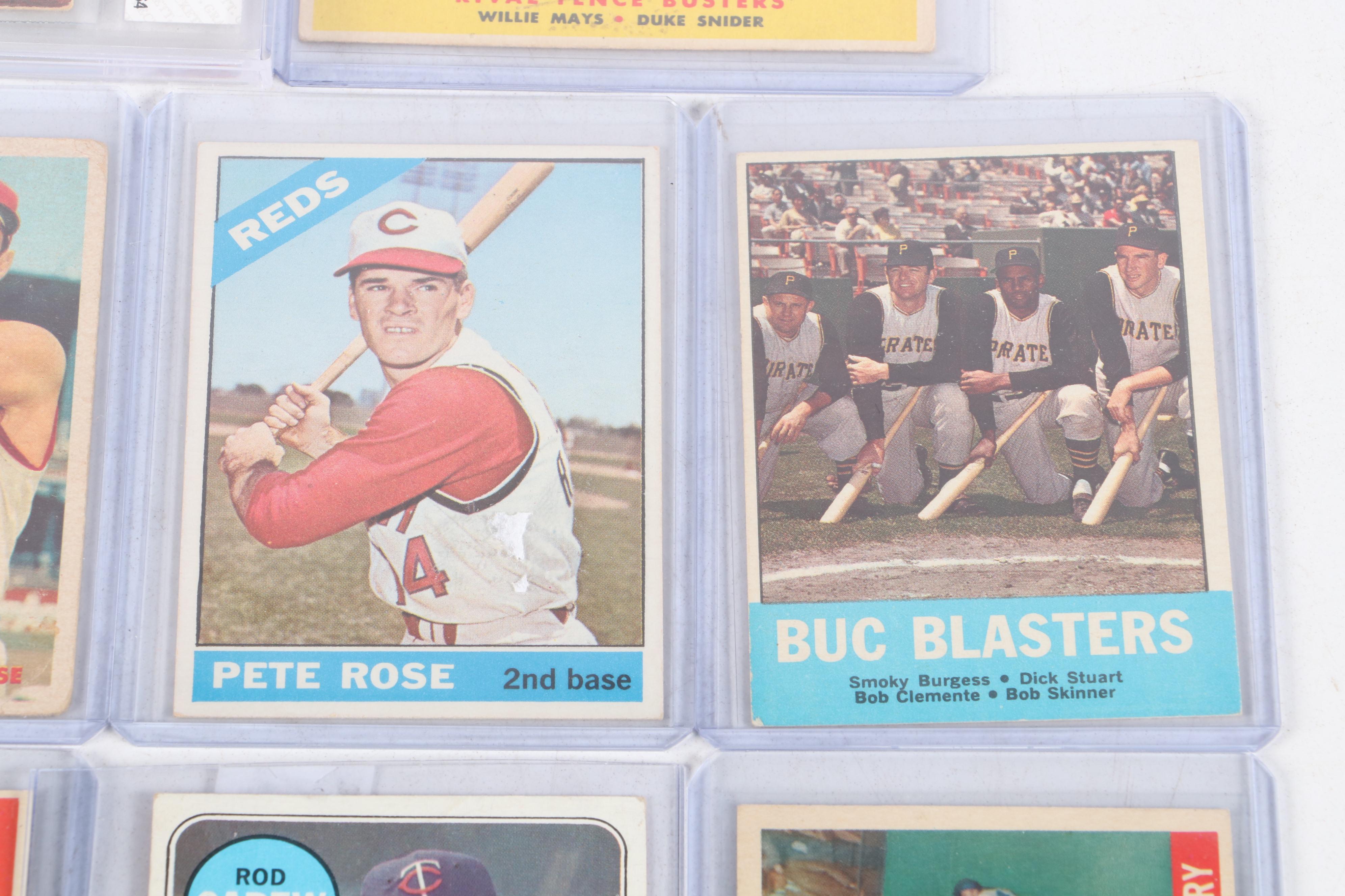 Topps and Bowman Baseball Cards Featuring Pete Rose and More, 1950s–1960s