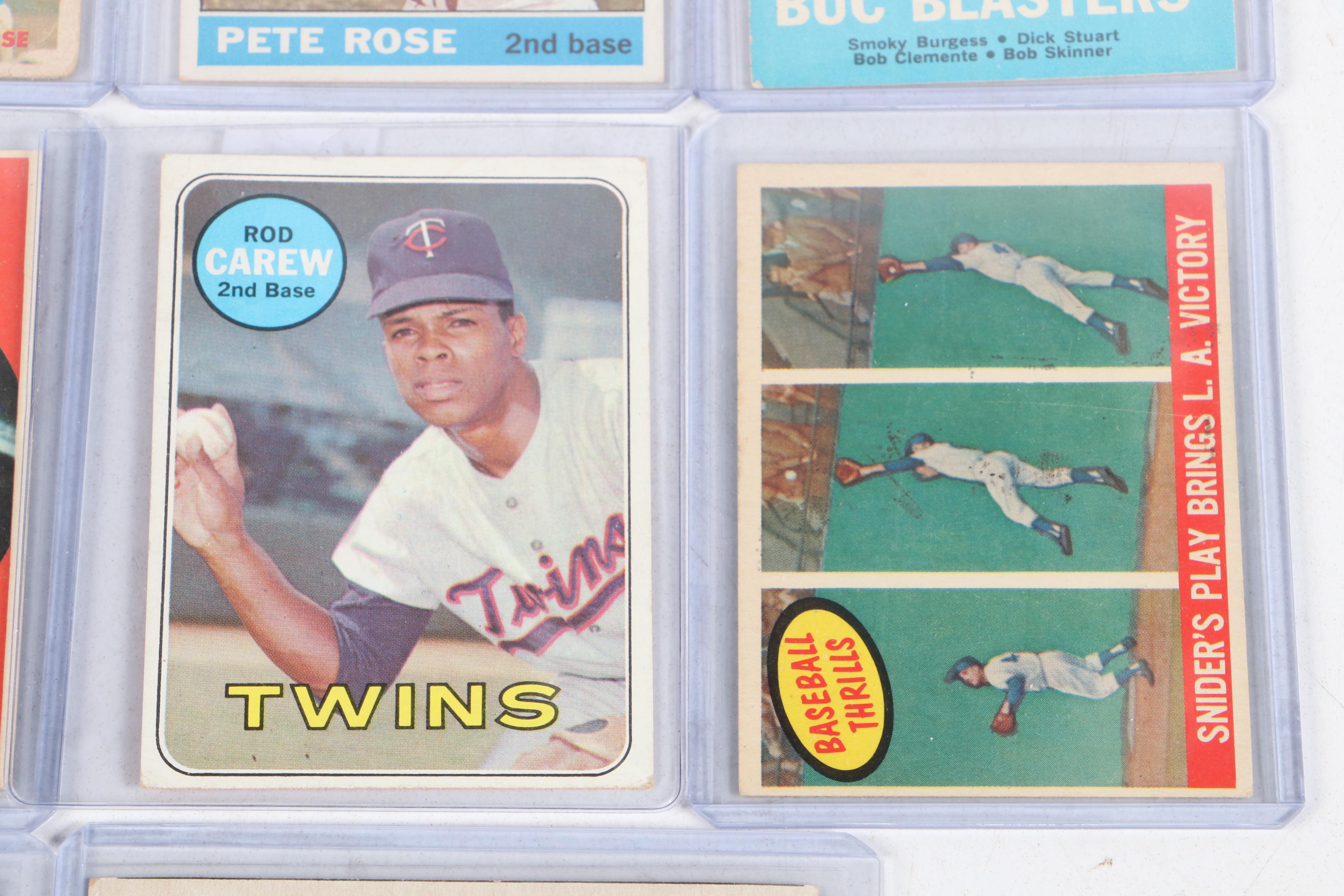 Topps and Bowman Baseball Cards Featuring Pete Rose and More, 1950s–1960s