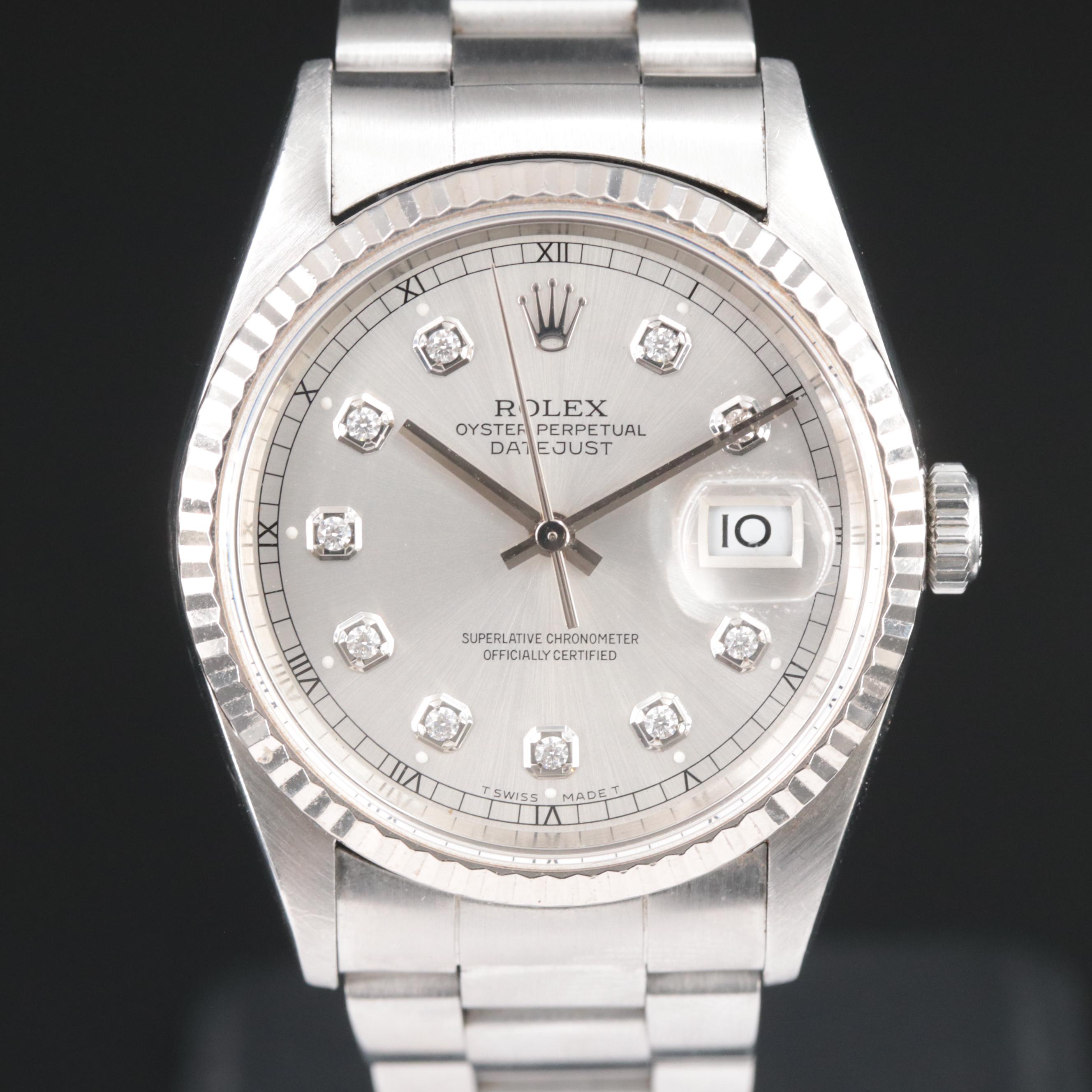1999 Rolex Diamond Dial Datejust Watch