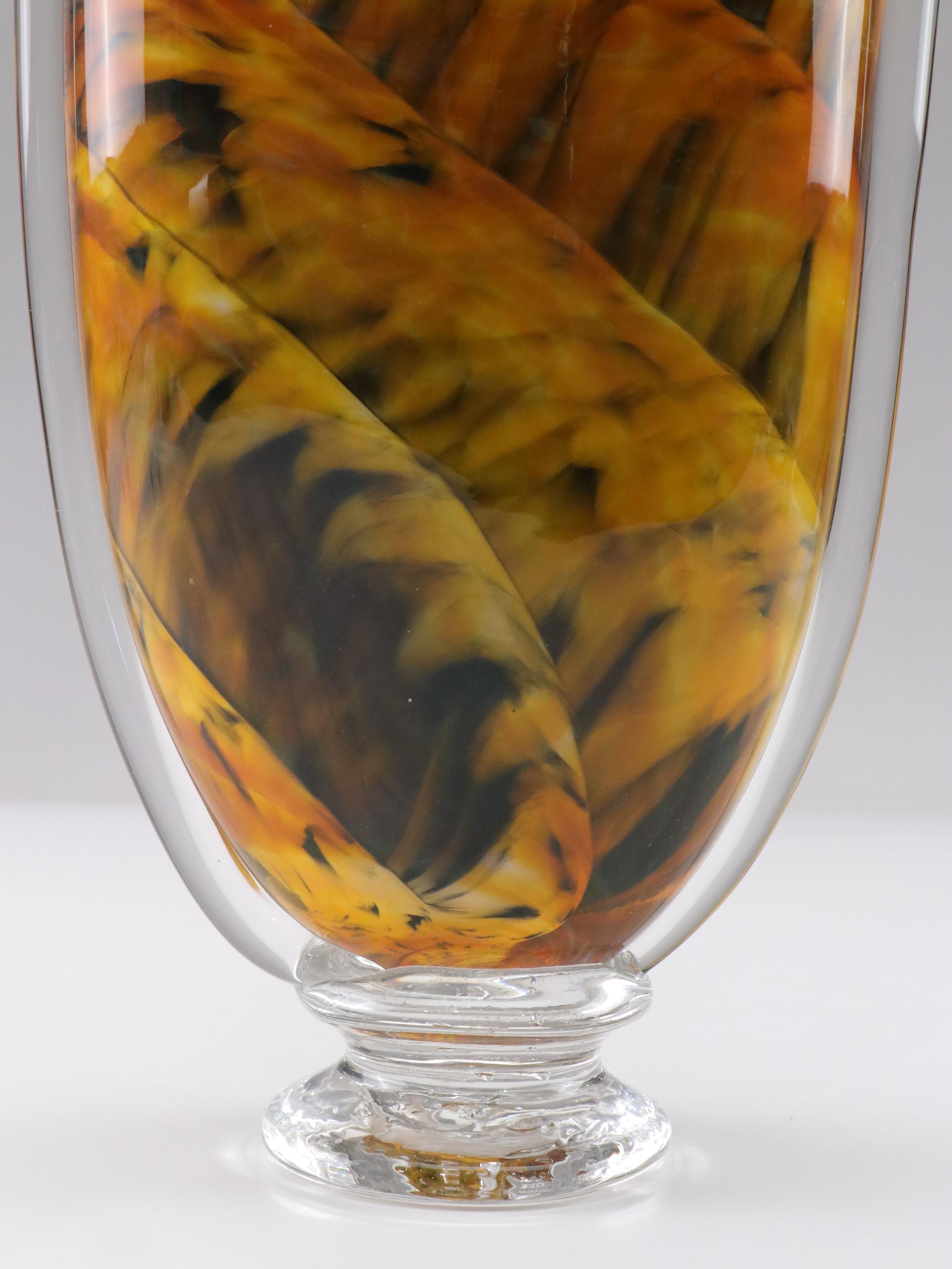 Tom Philabaum Handblown Art Glass Vase