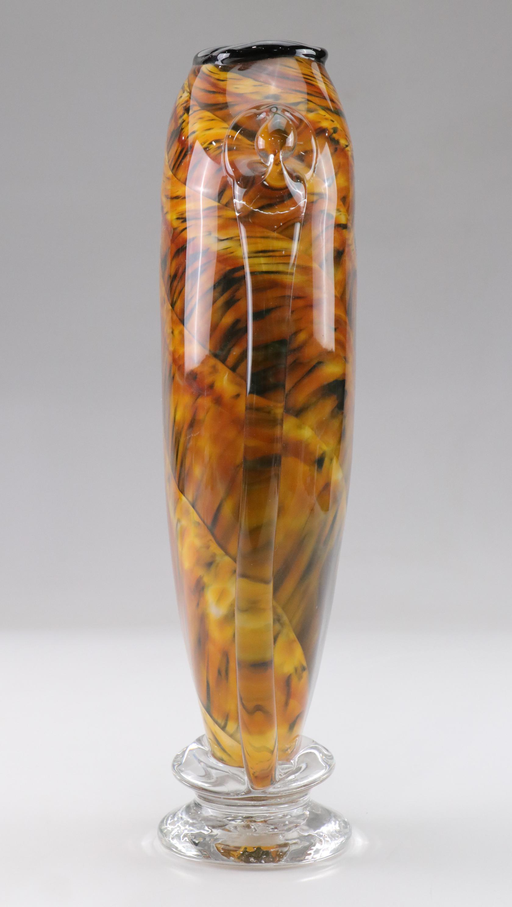 Tom Philabaum Handblown Art Glass Vase