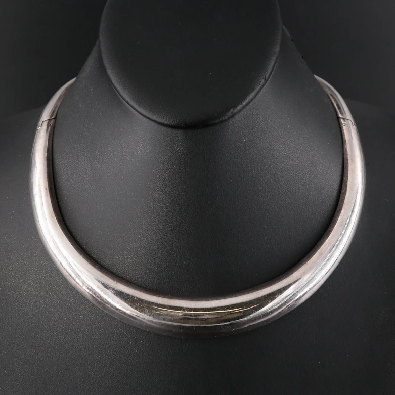 Sterling Tapered Collar Necklace