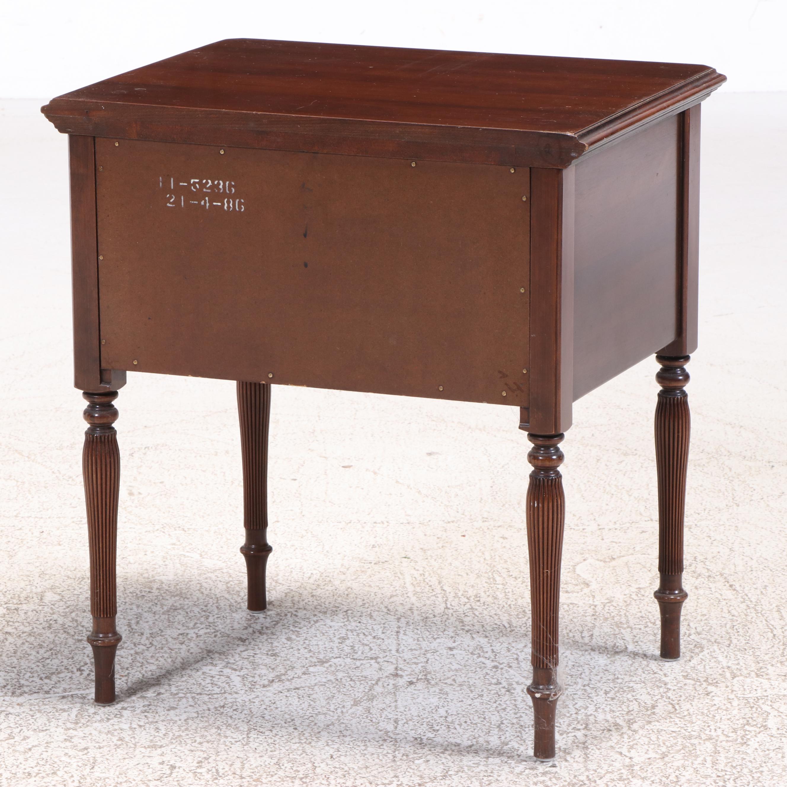 Ethan Allen Georgian Court Cherry Two-Drawer Nightstand, Mid to Late 20th C.