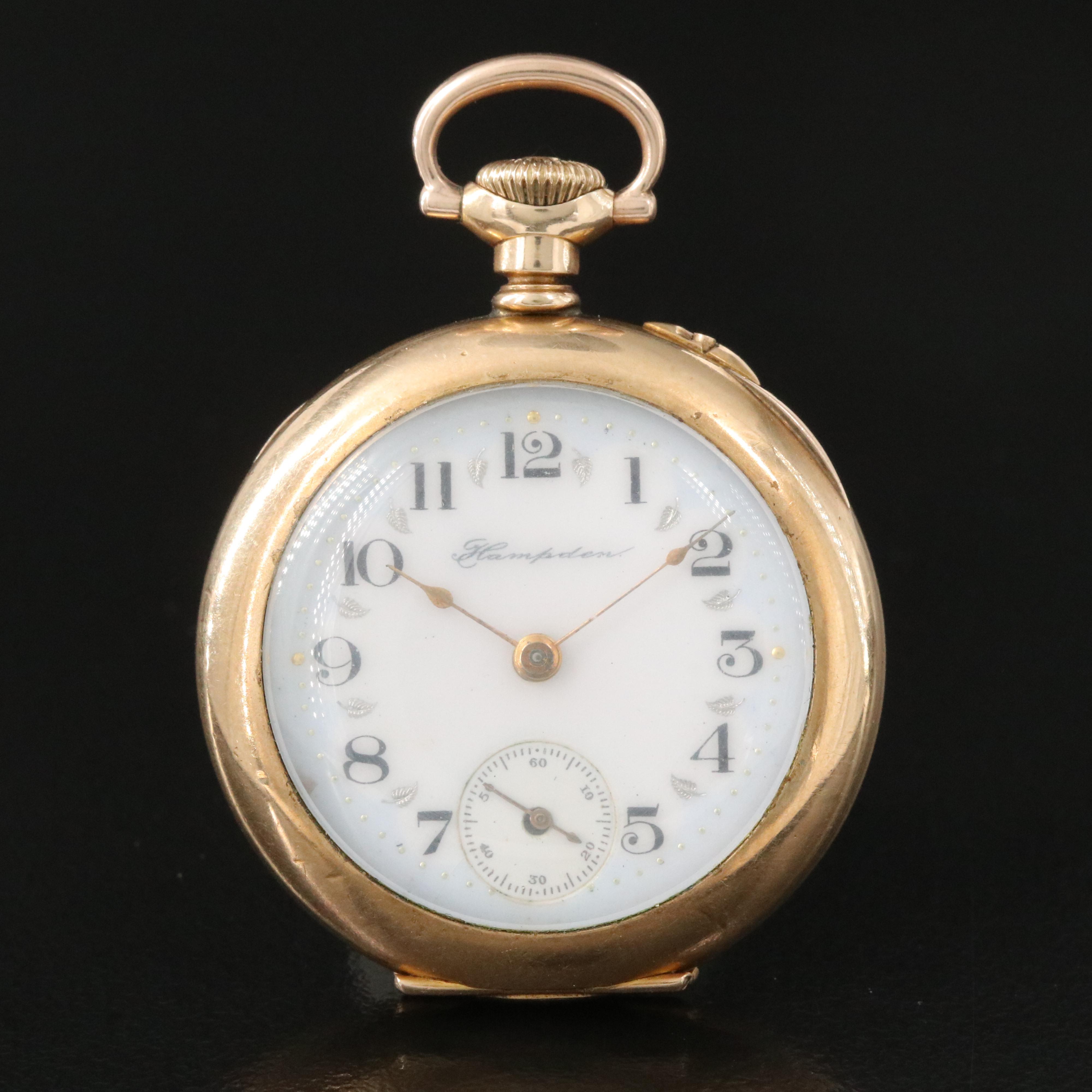 Vintage Hampden Gold-Filled Pocket Watch