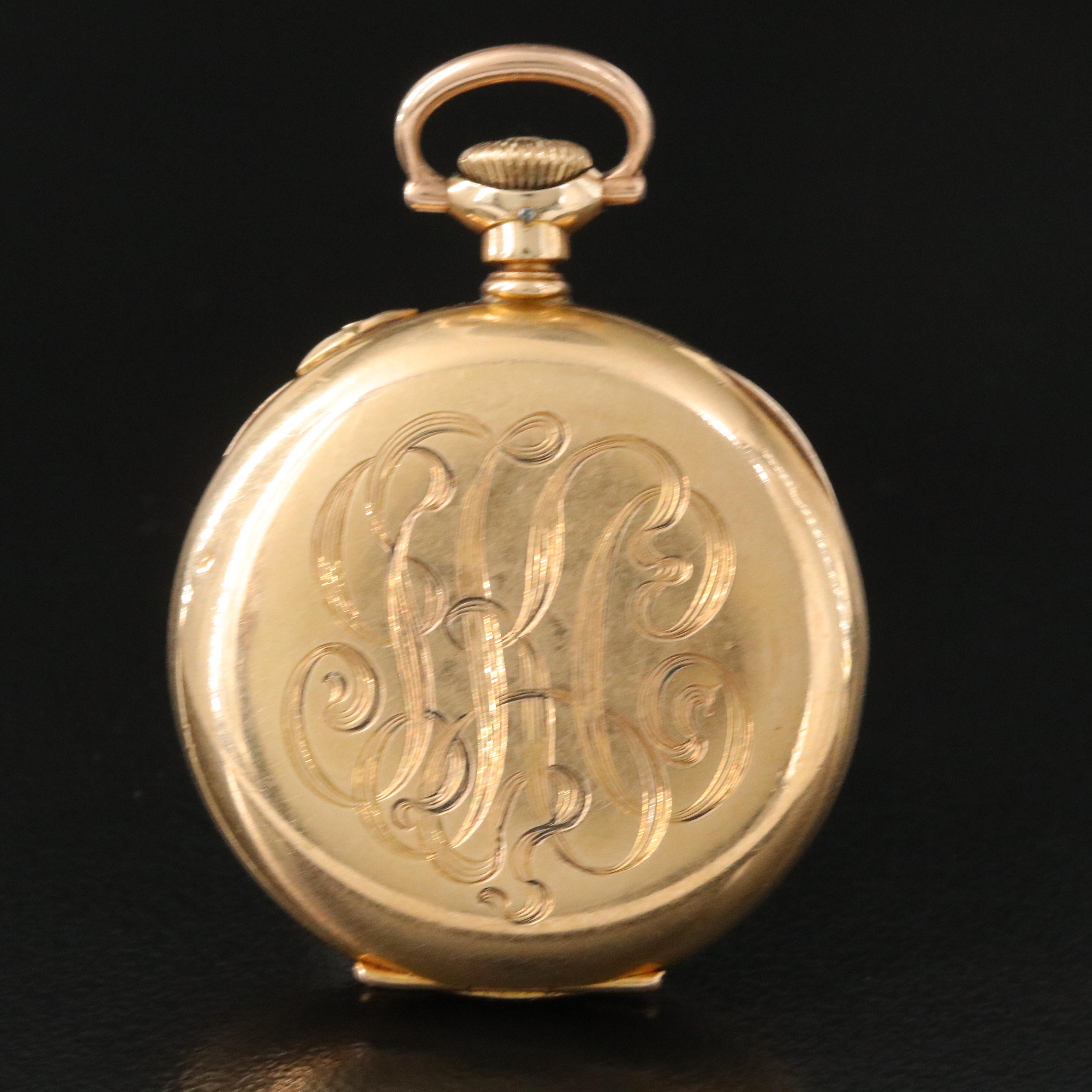 Vintage Hampden Gold-Filled Pocket Watch