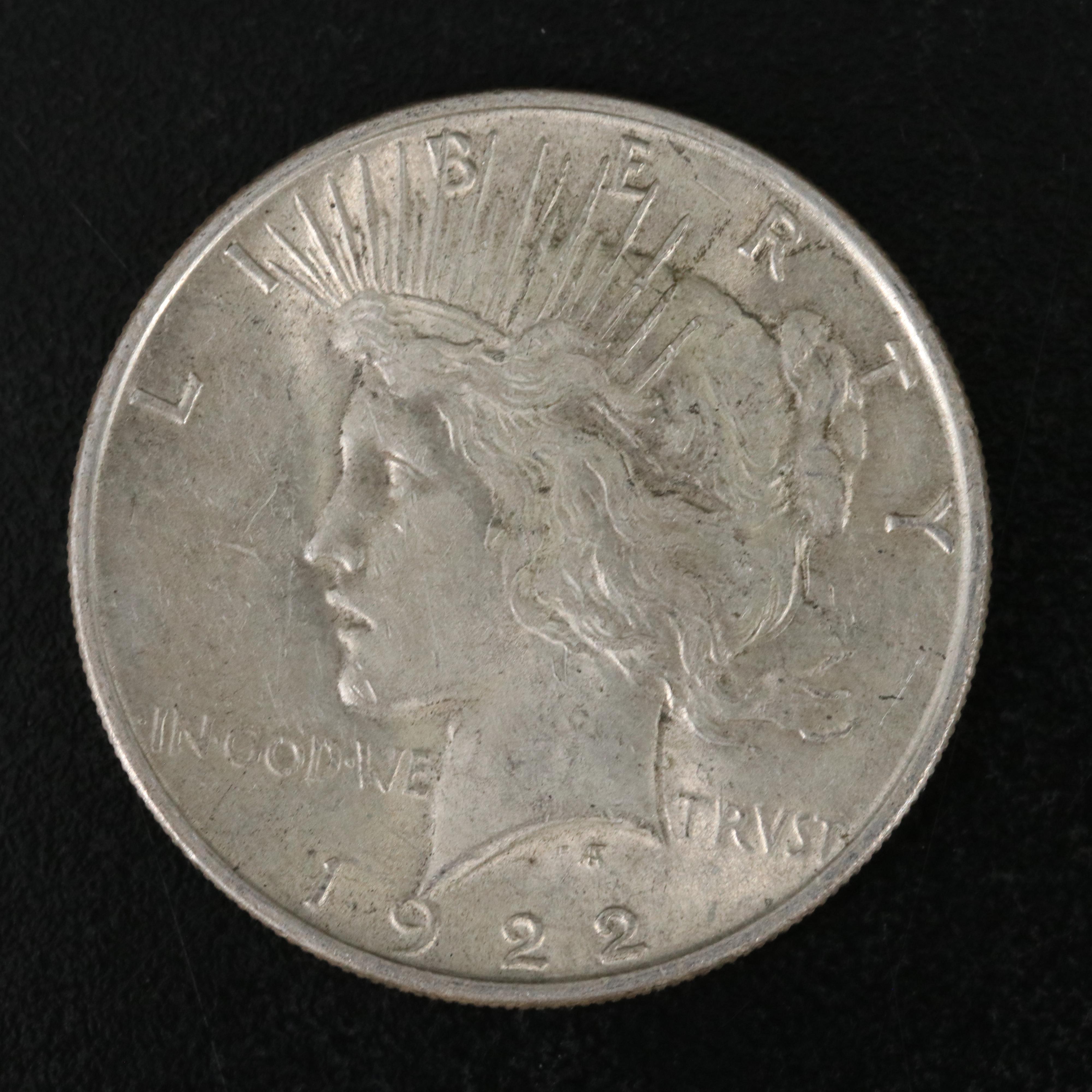 Five Peace Silver Dollars