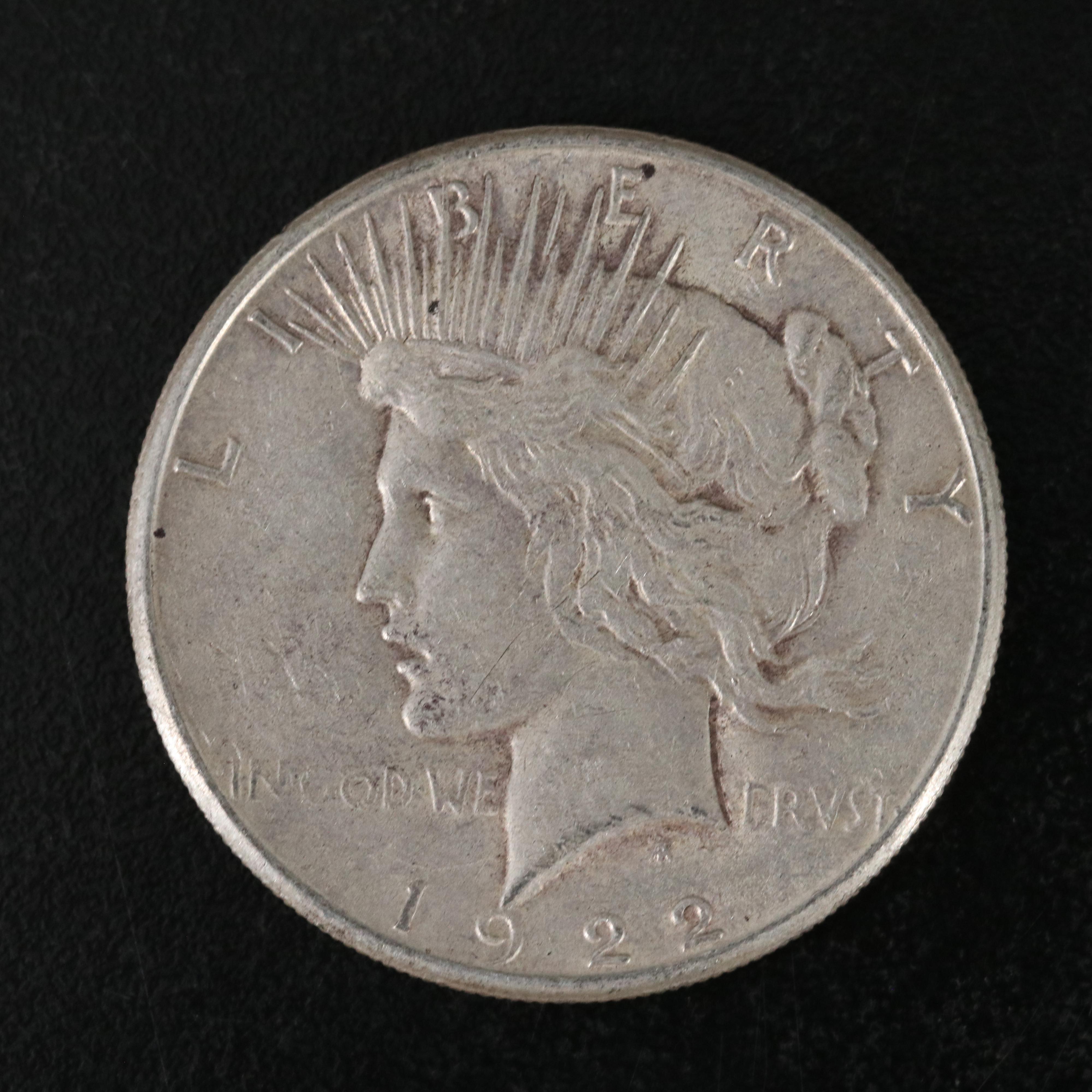 Five Peace Silver Dollars
