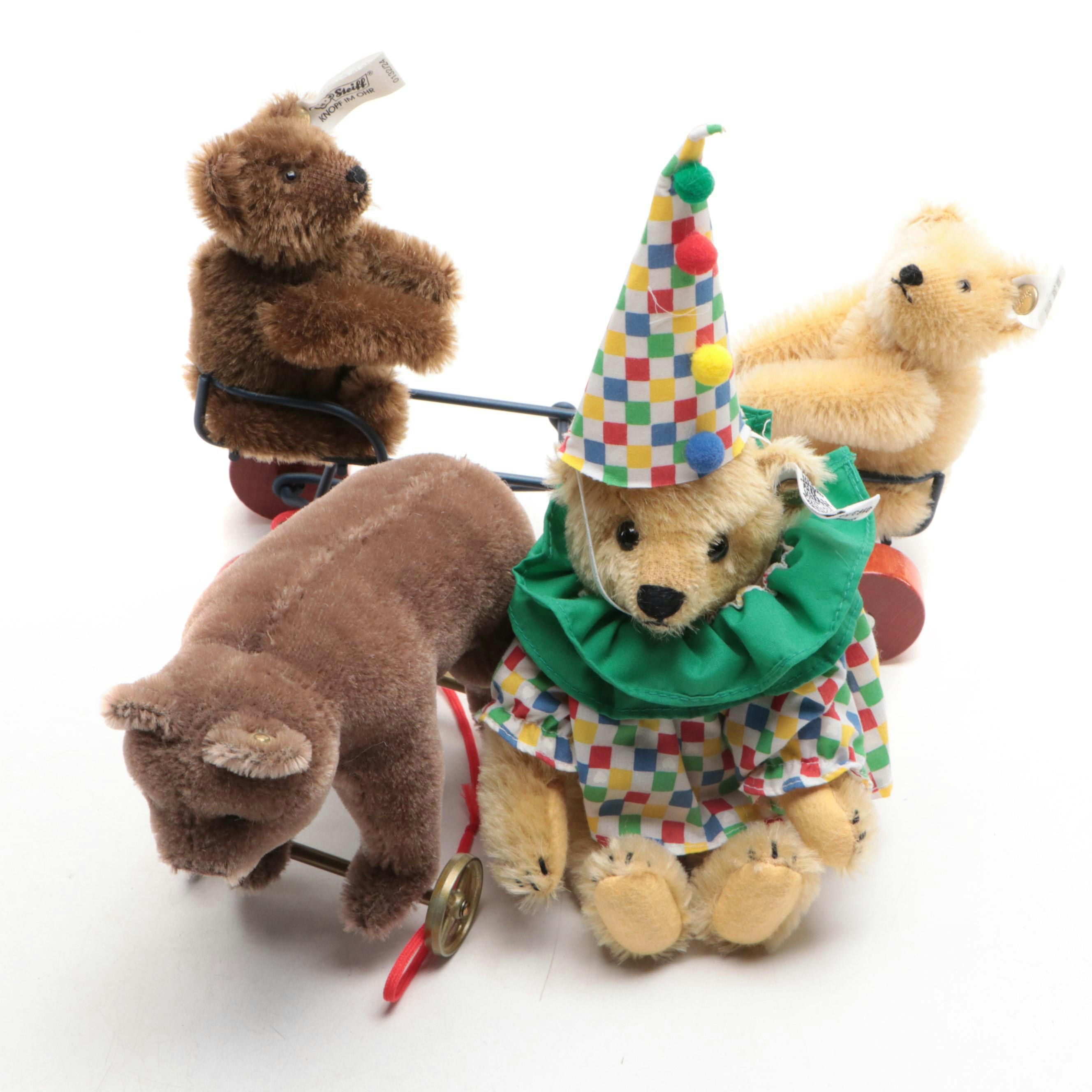 Ltd. Ed. Steiff "Teddy Clown" Mohair Stuffed Toy with More Stuffed Toys