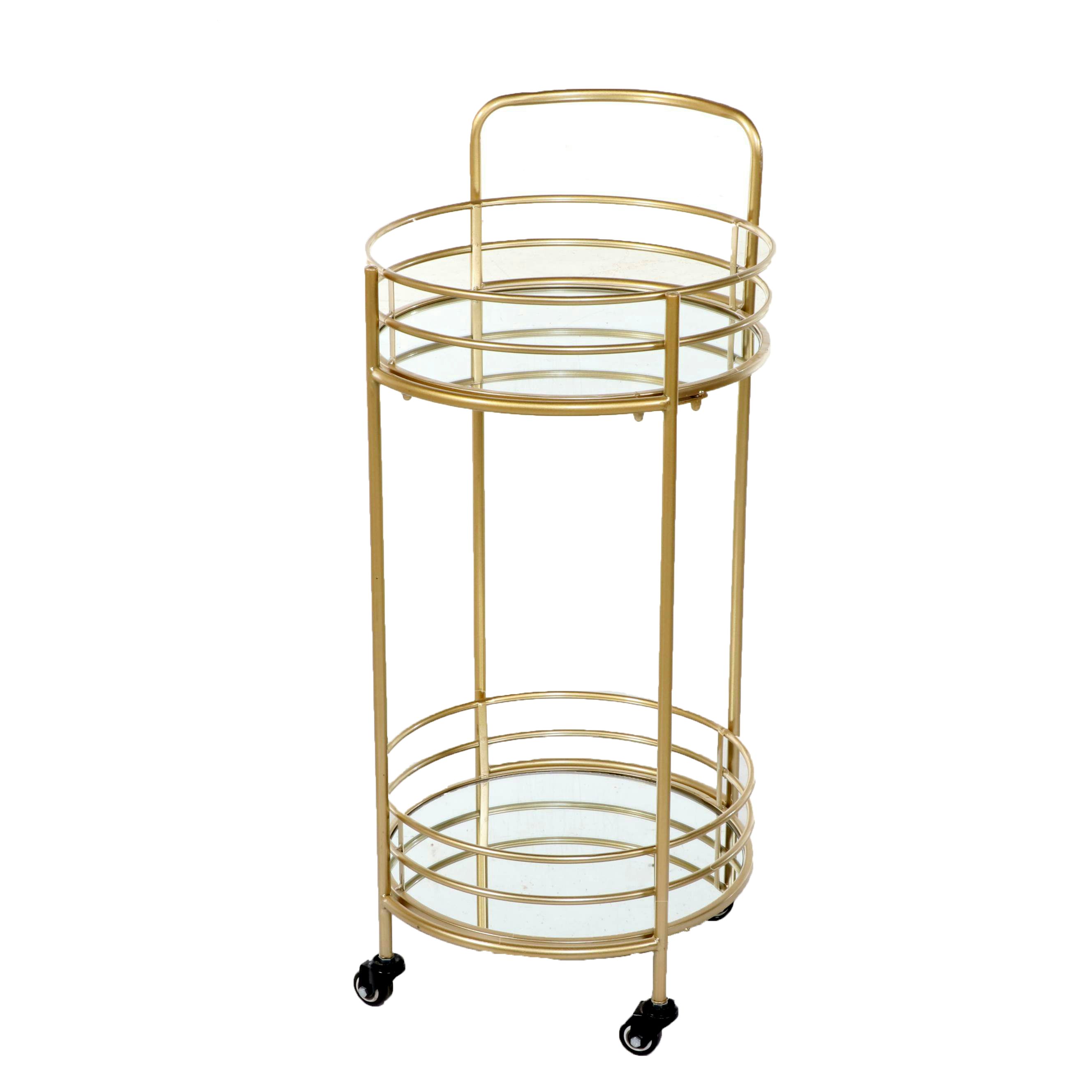 FirsTime & Co. "Joliet" Gold and Mirrored Bar Cart