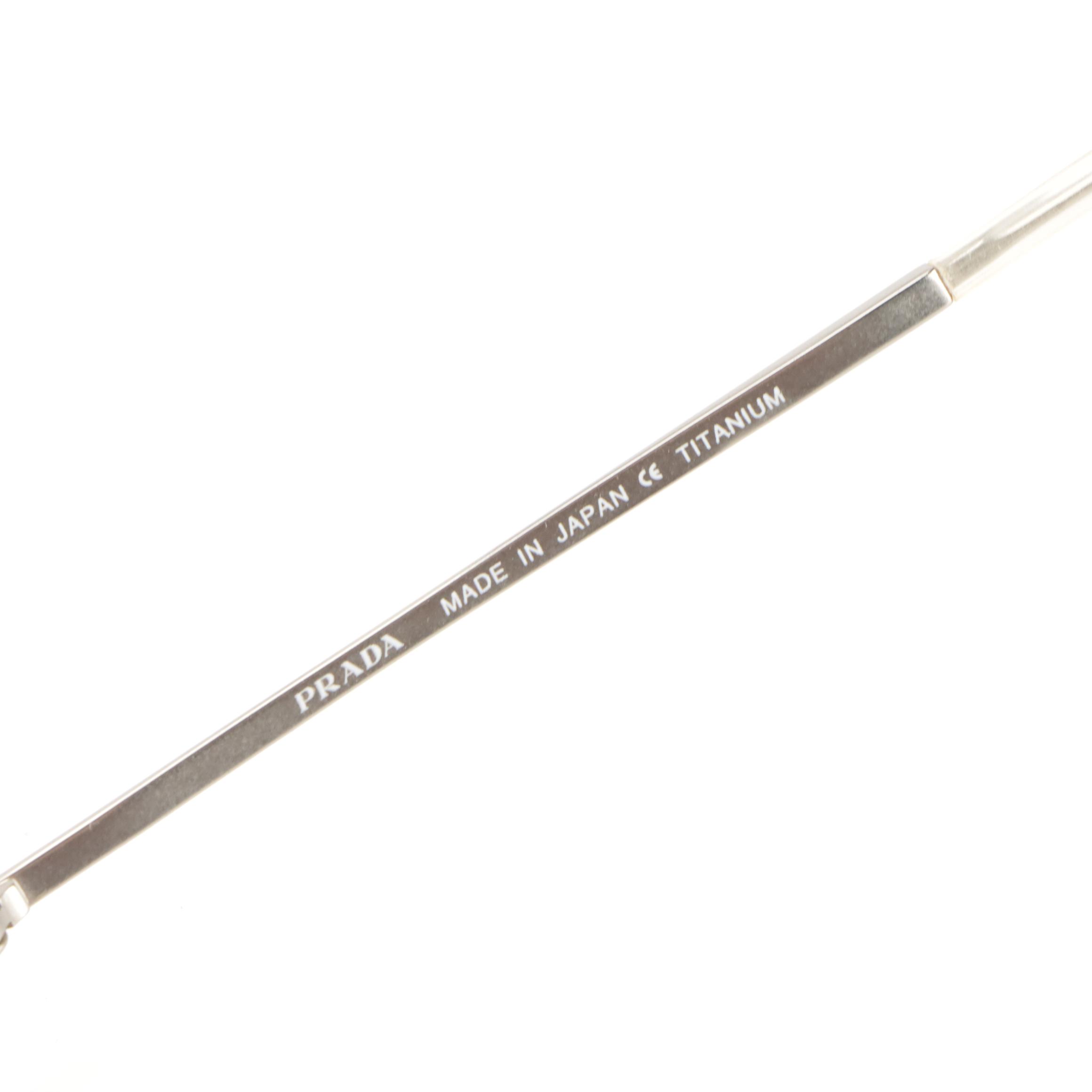 Prada VPR 58D Minimalist Titanium Sunglasses with Case