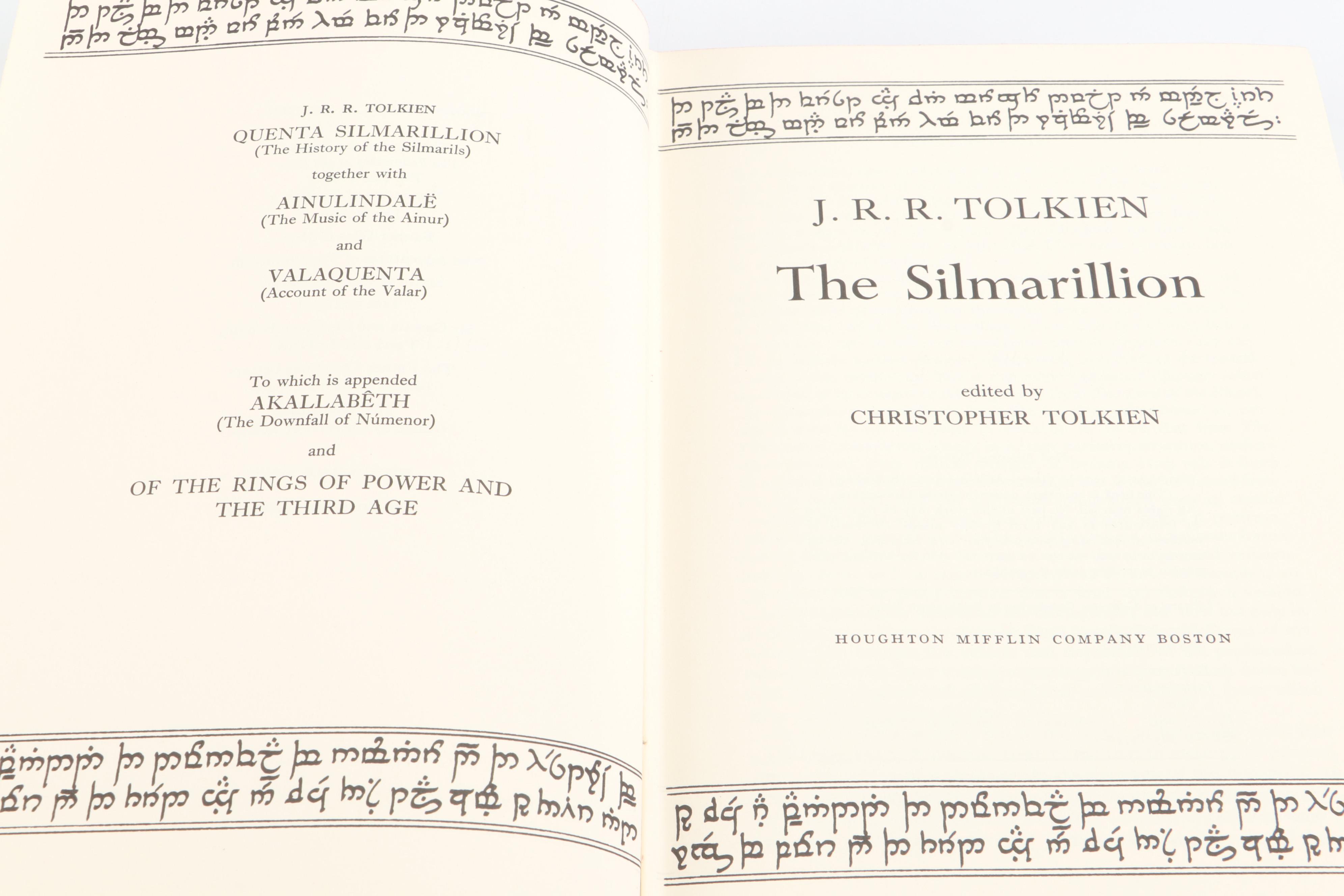 First American Edition "The Silmarillion" by J. R. R. Tolkien with Map, 1977