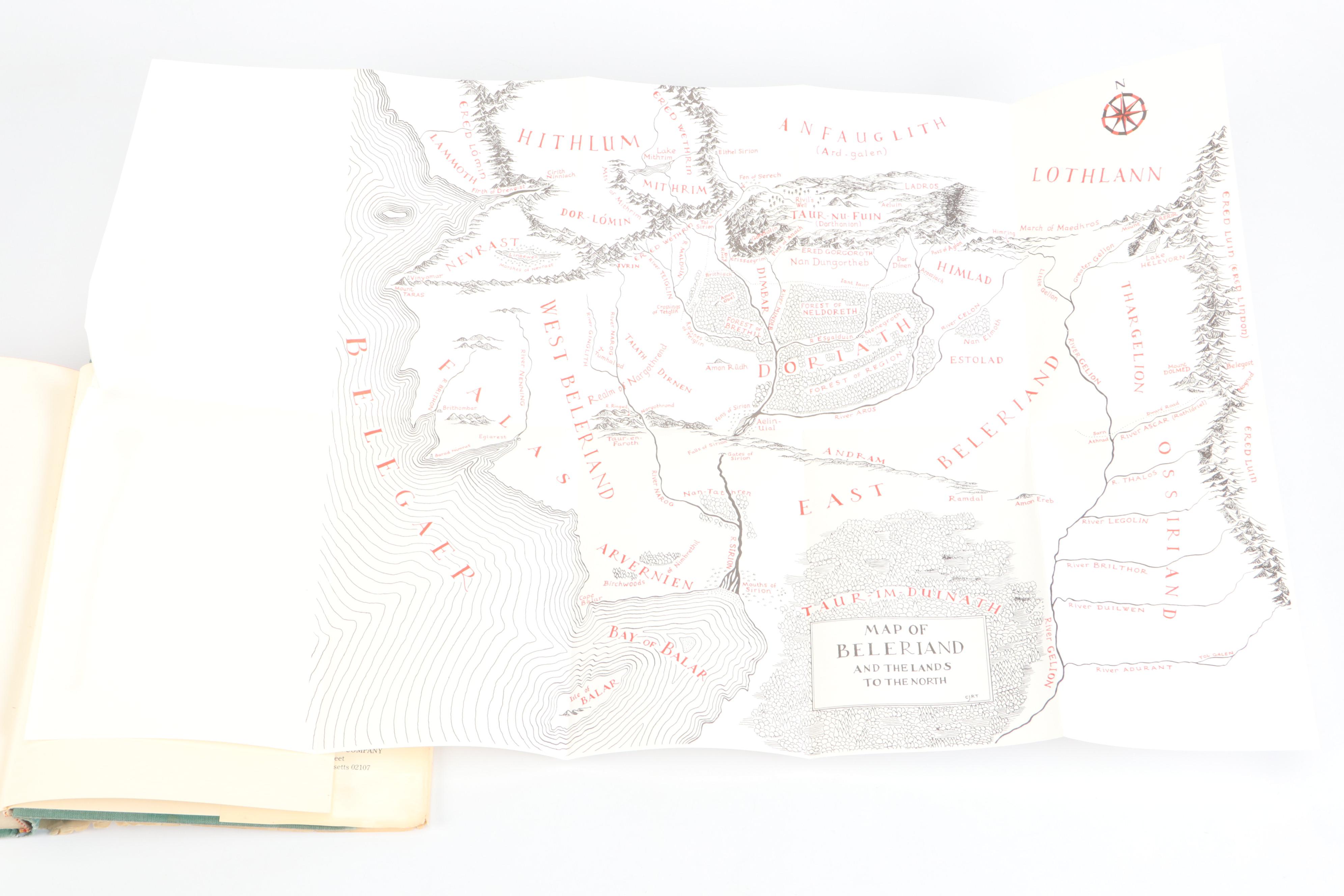 First American Edition "The Silmarillion" by J. R. R. Tolkien with Map, 1977