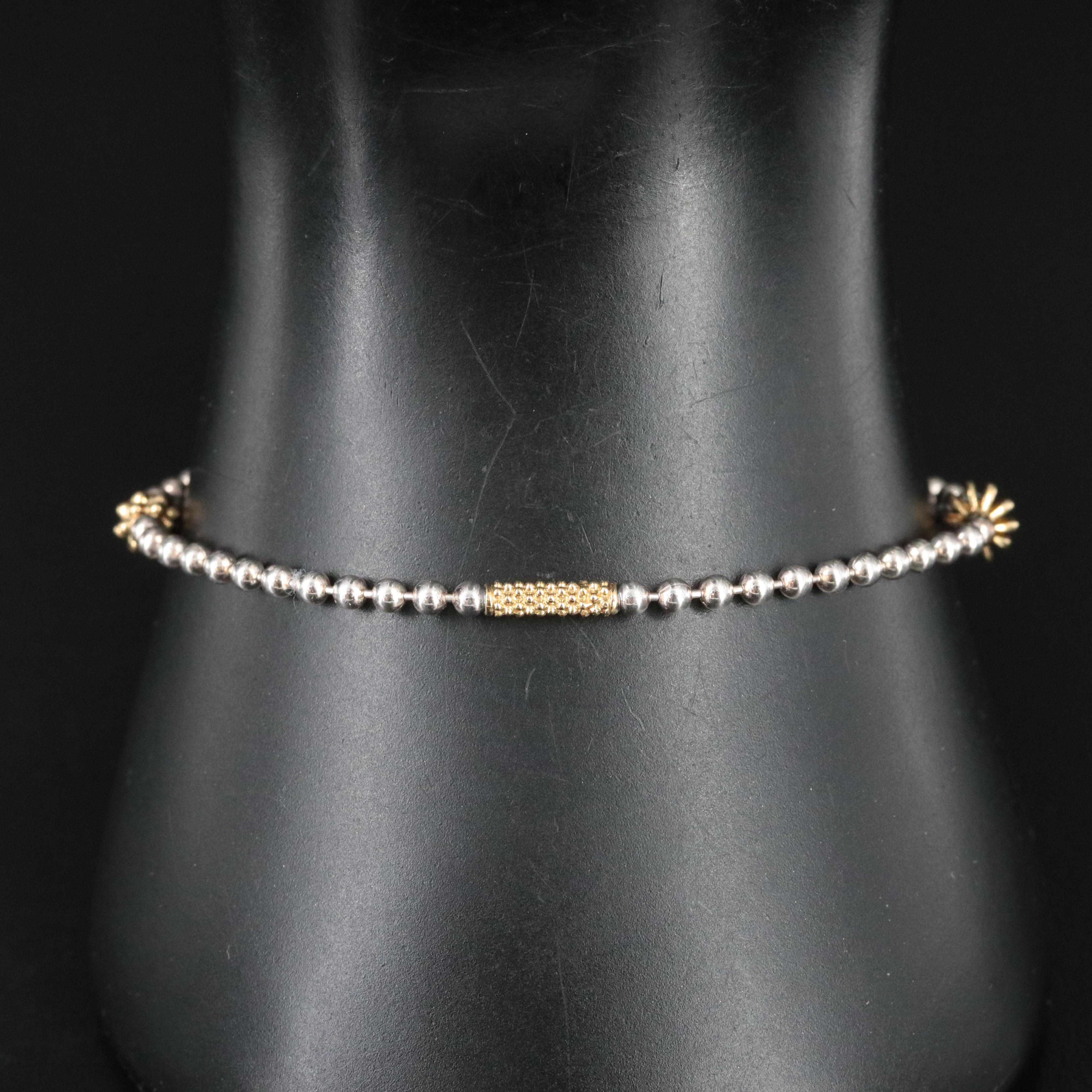 Lagos Caviar Icon Sterling and 18K Beaded Bracelet
