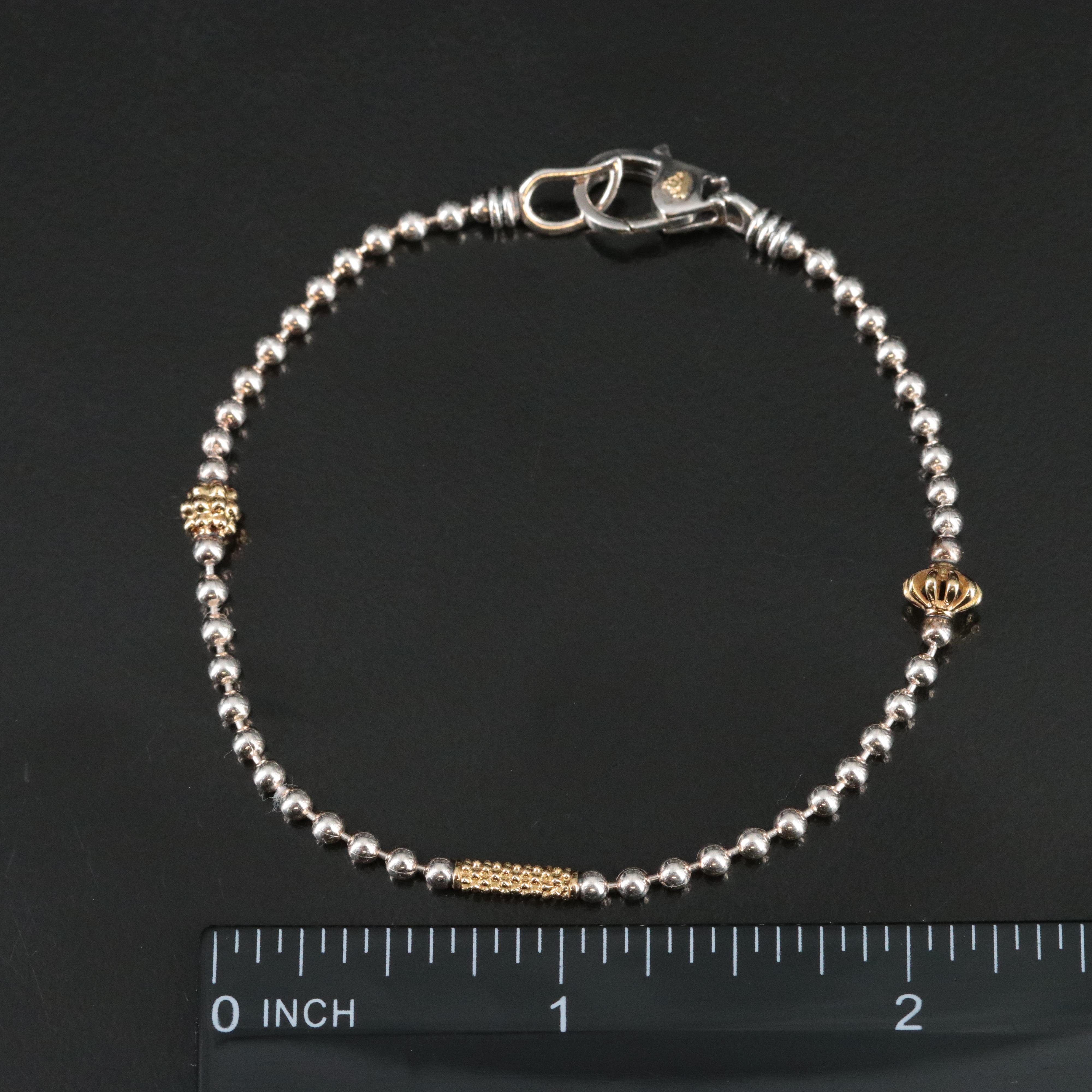 Lagos Caviar Icon Sterling and 18K Beaded Bracelet