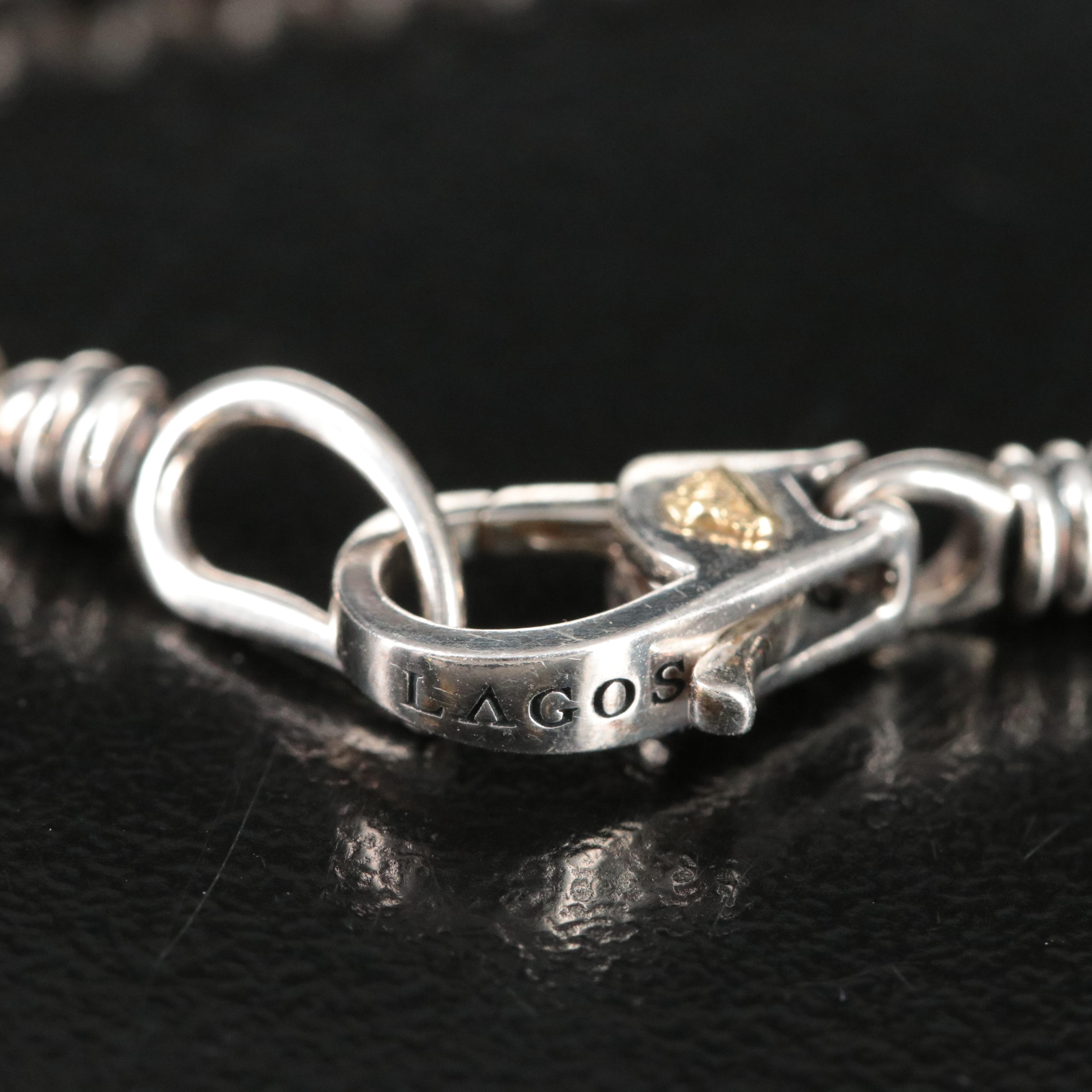 Lagos Caviar Icon Sterling and 18K Beaded Bracelet