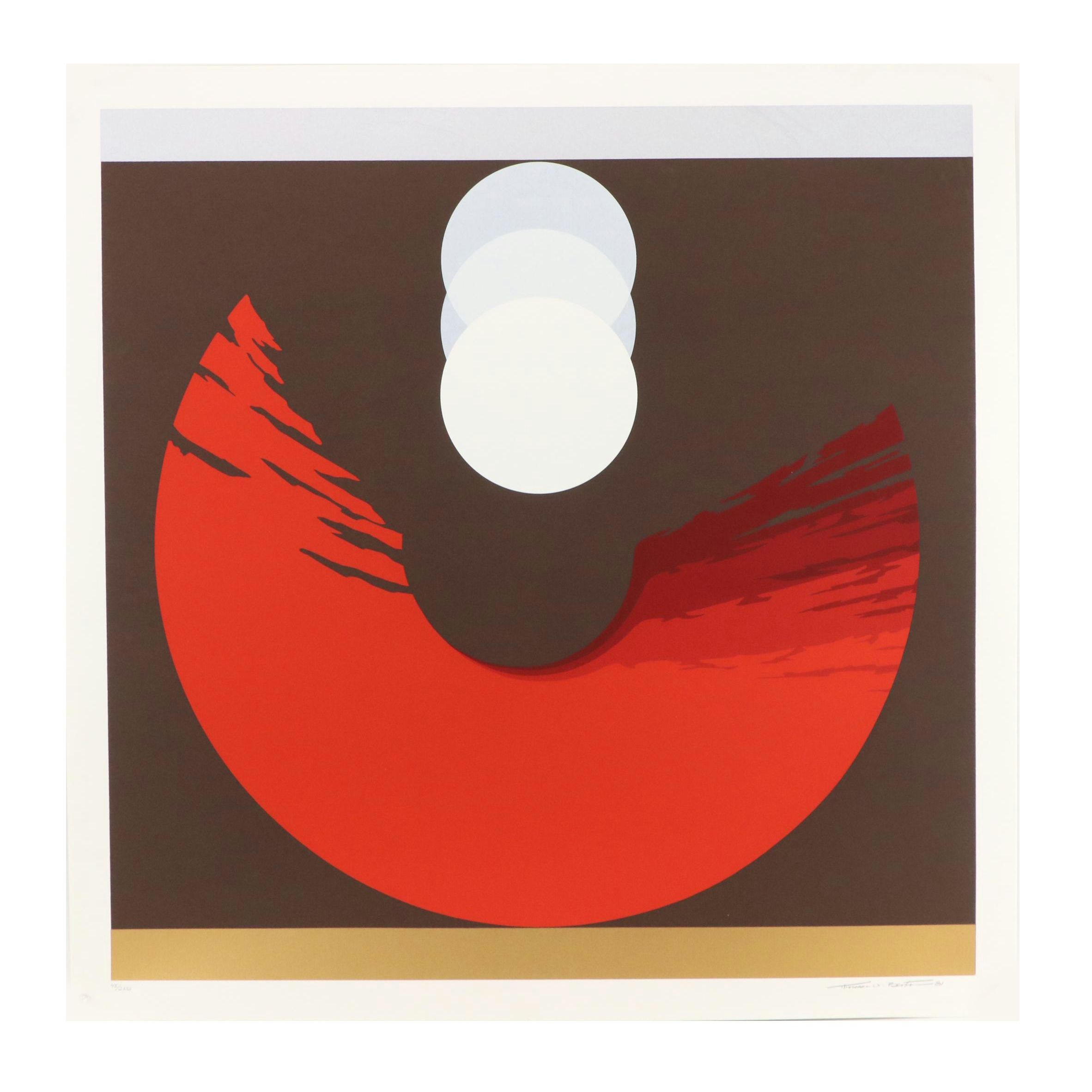 Thomas Whelan Benton Abstract Serigraph "Evolution Series – Red," 1981