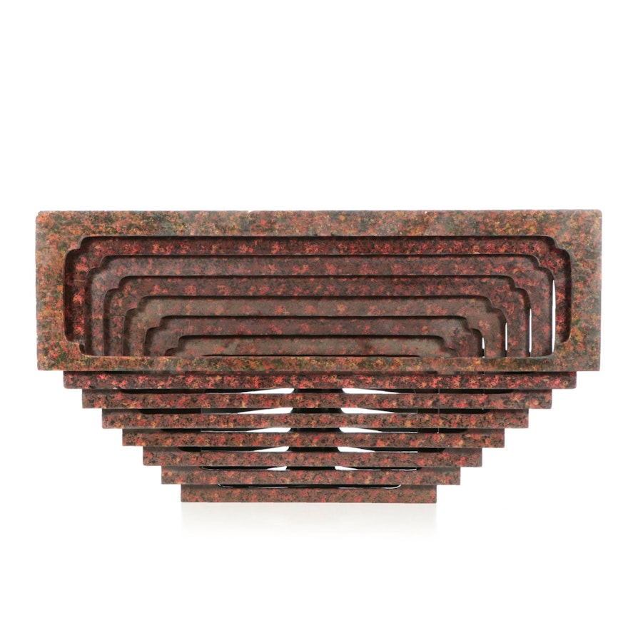 Japanese Maki Lacquered Metal Stacking Nesting Triangle Tables | EBTH