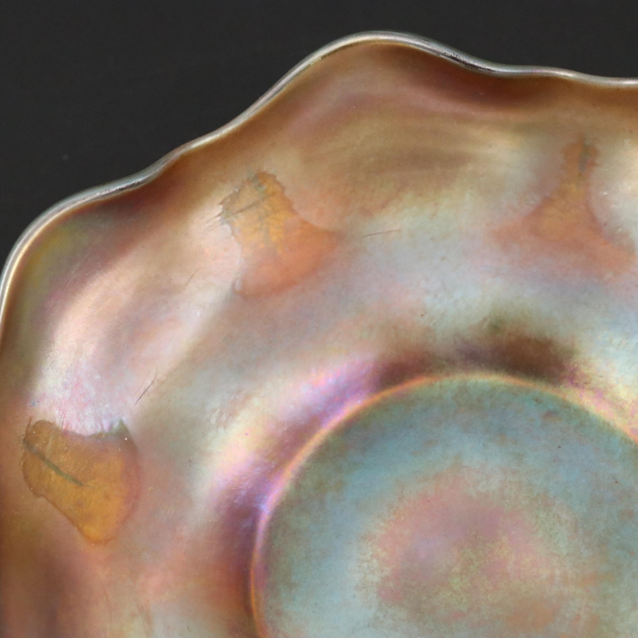 Louis Comfort Tiffany Favrile Glass Bowl and Underplate, Early 20th Century