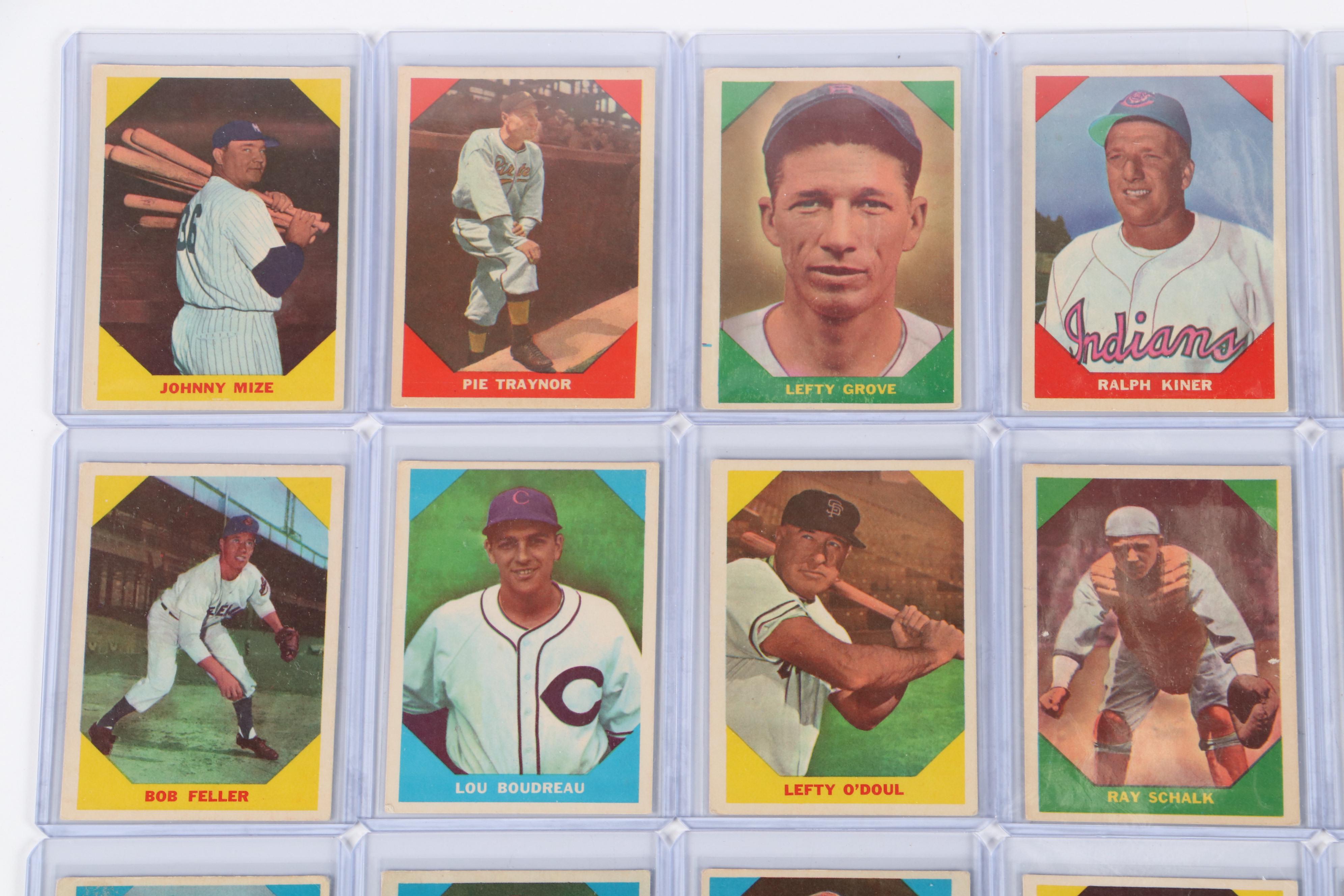 1960 Fleer Baseball Cards Featuring Lou Gehrig, Johnny Mize, and More