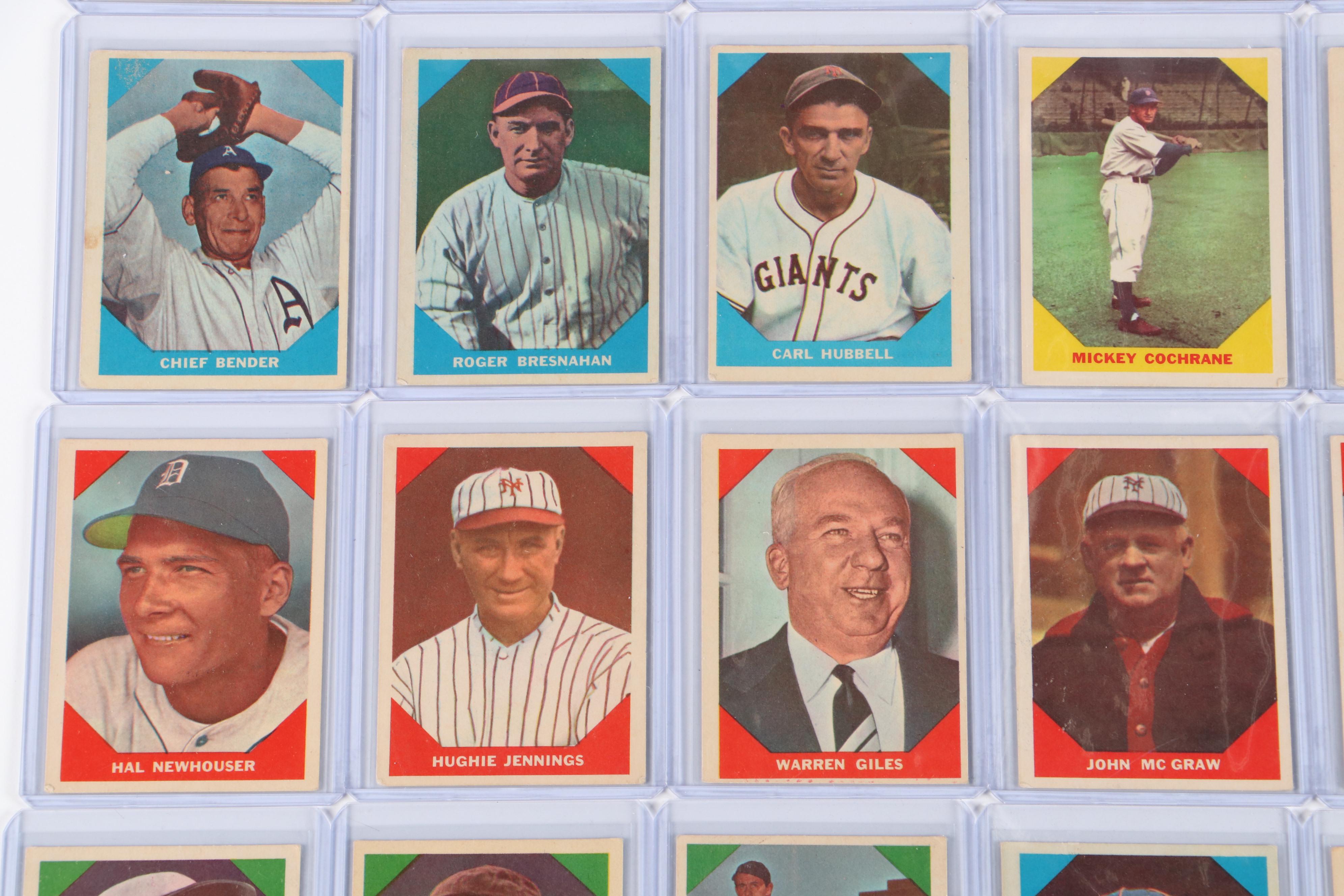 1960 Fleer Baseball Cards Featuring Lou Gehrig, Johnny Mize, and More