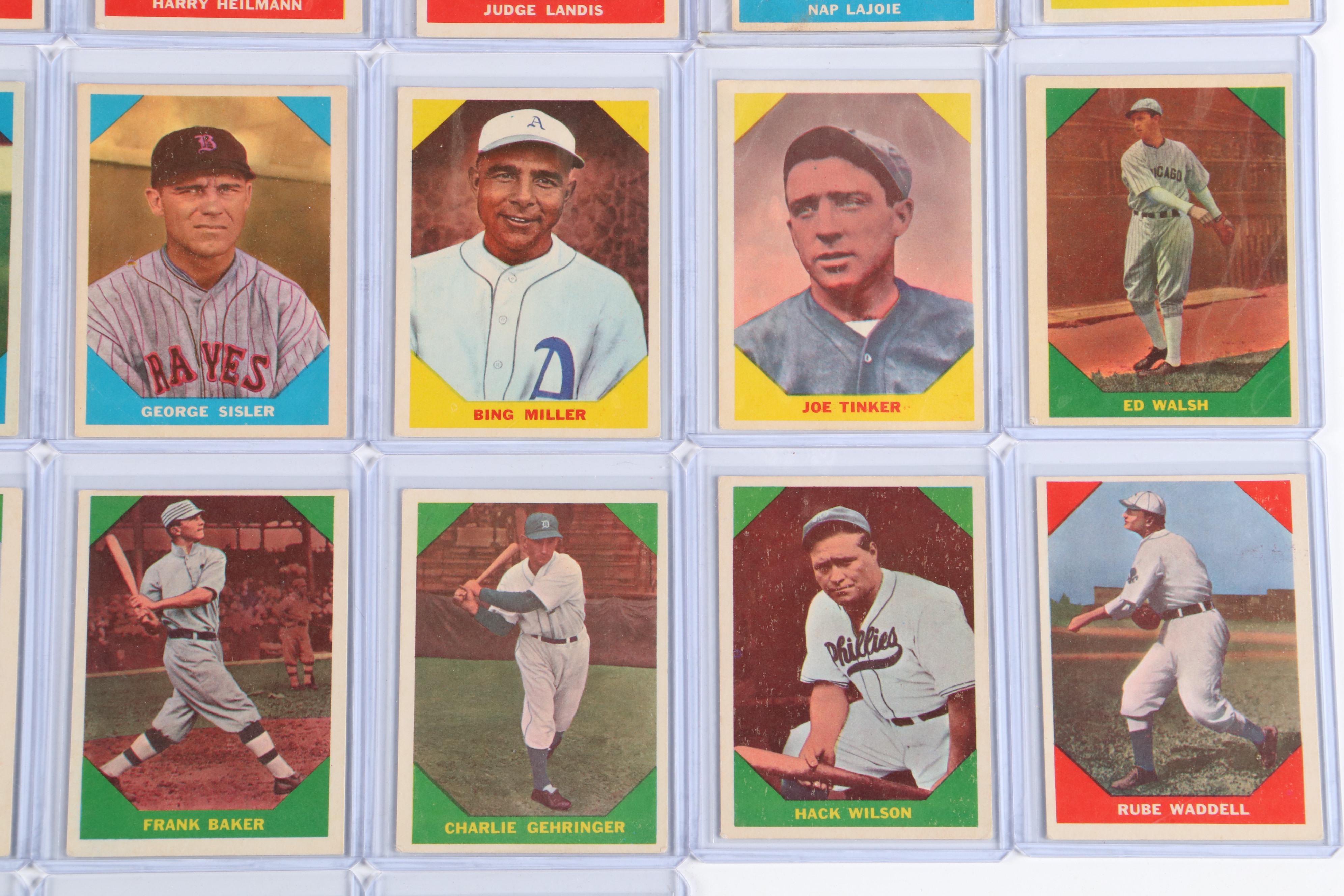 1960 Fleer Baseball Cards Featuring Lou Gehrig, Johnny Mize, and More
