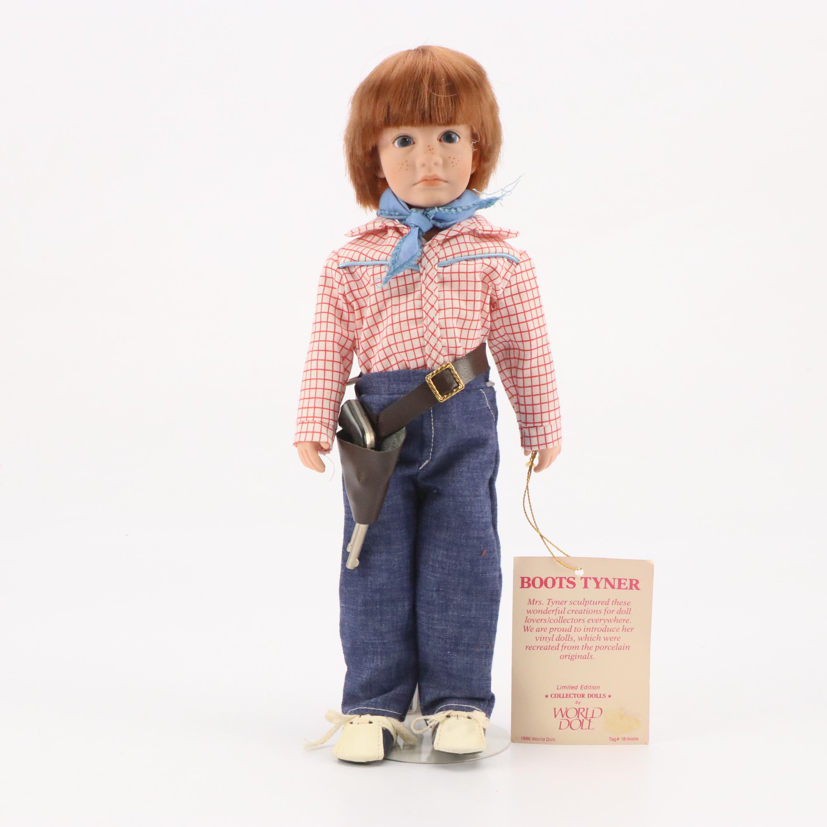 World Doll Limited Edition "Boots Tyner" Cowboy Doll with Stuffed Bears