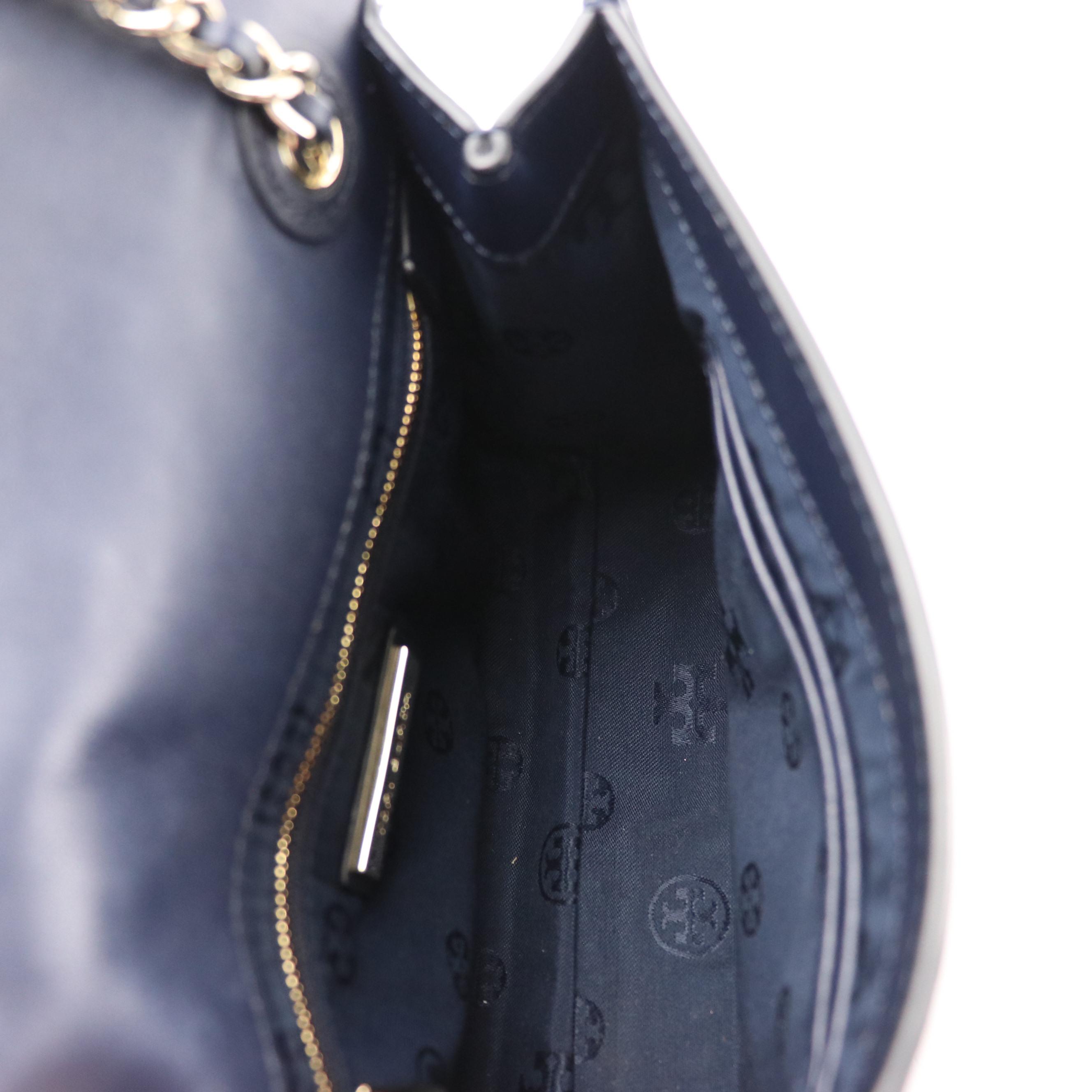 Tory Burch Alexa Chain Shoulder Bag in Woven and Smooth Leather