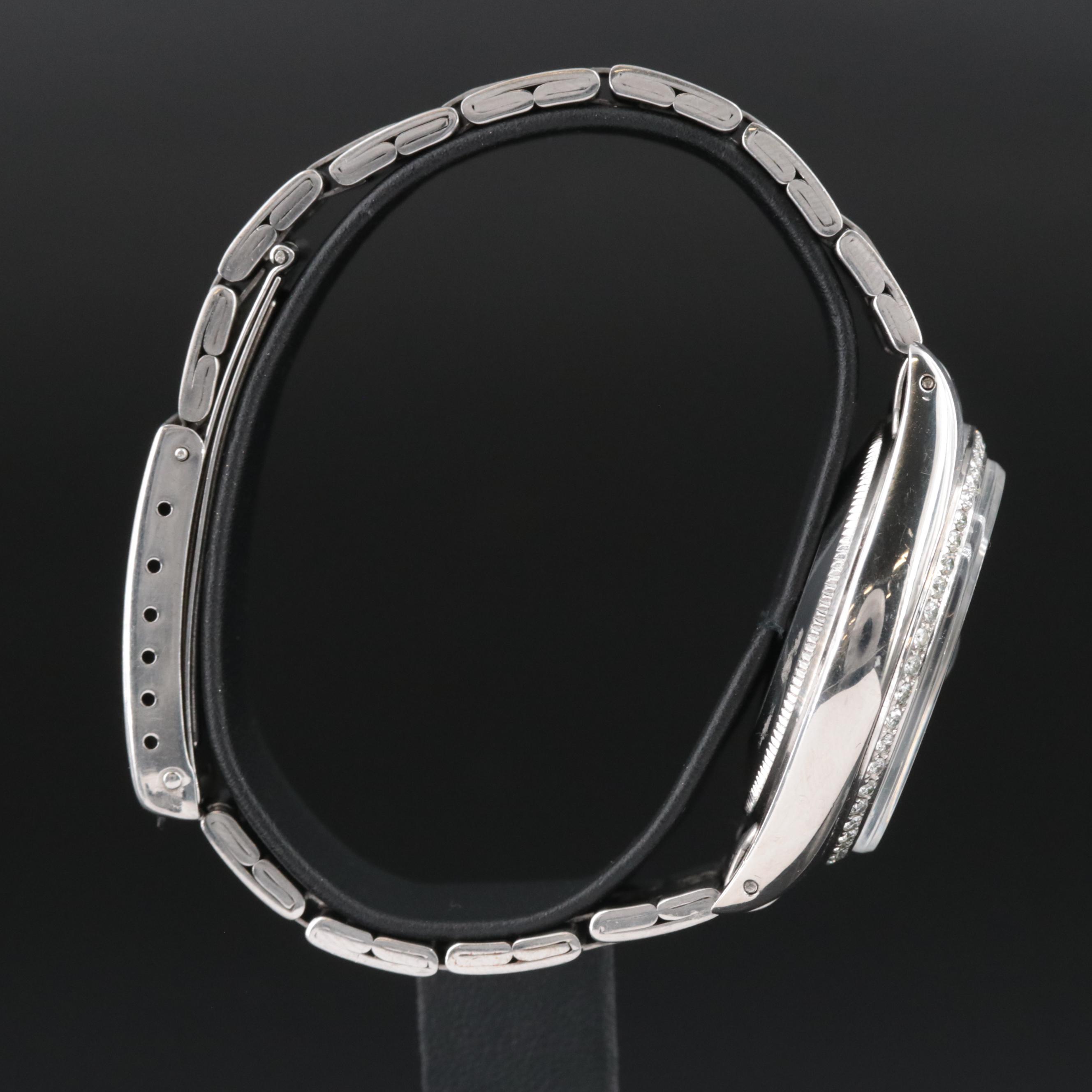 1968 Rolex Custom Diamond M.O.P. Dial and Bezel Oyster Perpetual Date Watch