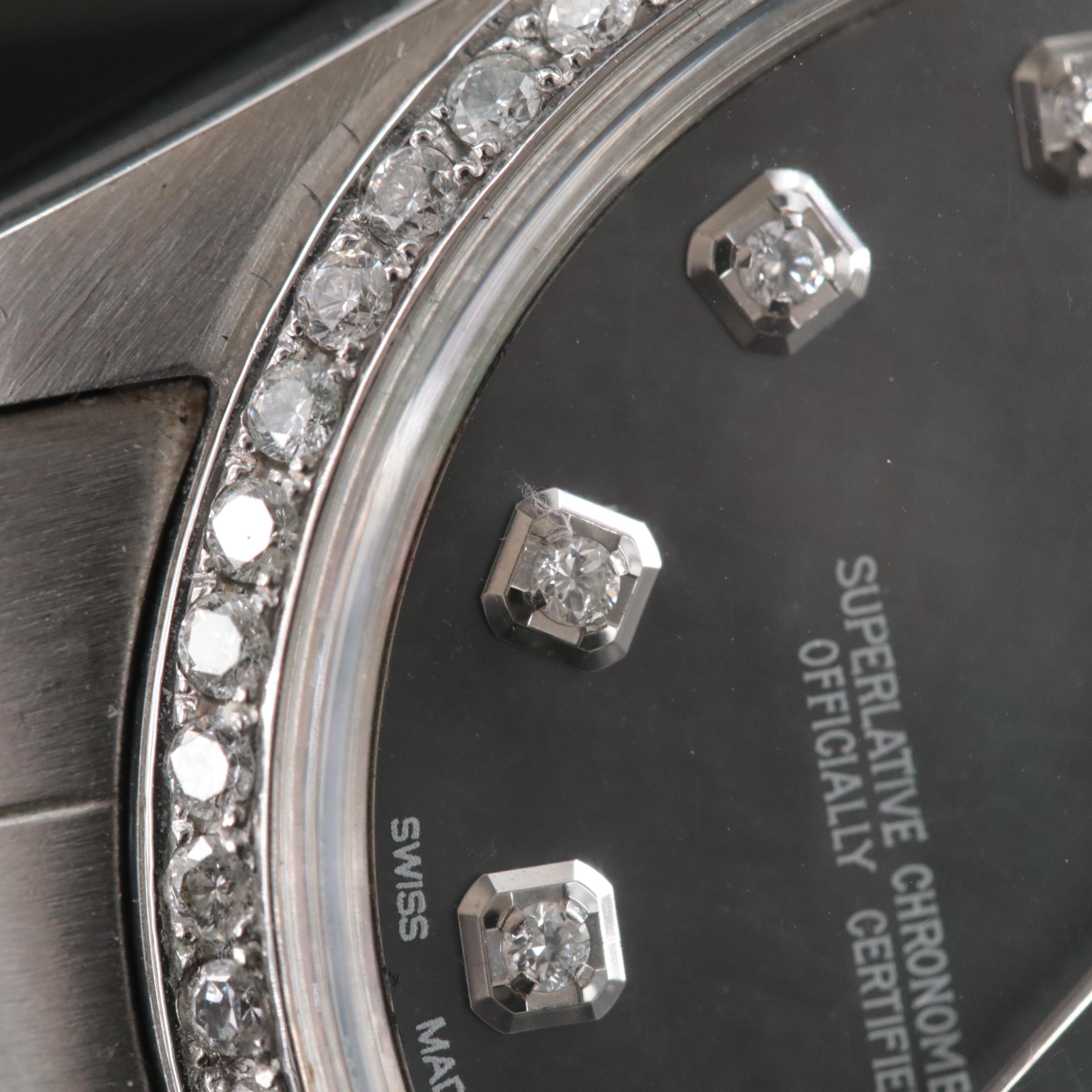 1968 Rolex Custom Diamond M.O.P. Dial and Bezel Oyster Perpetual Date Watch