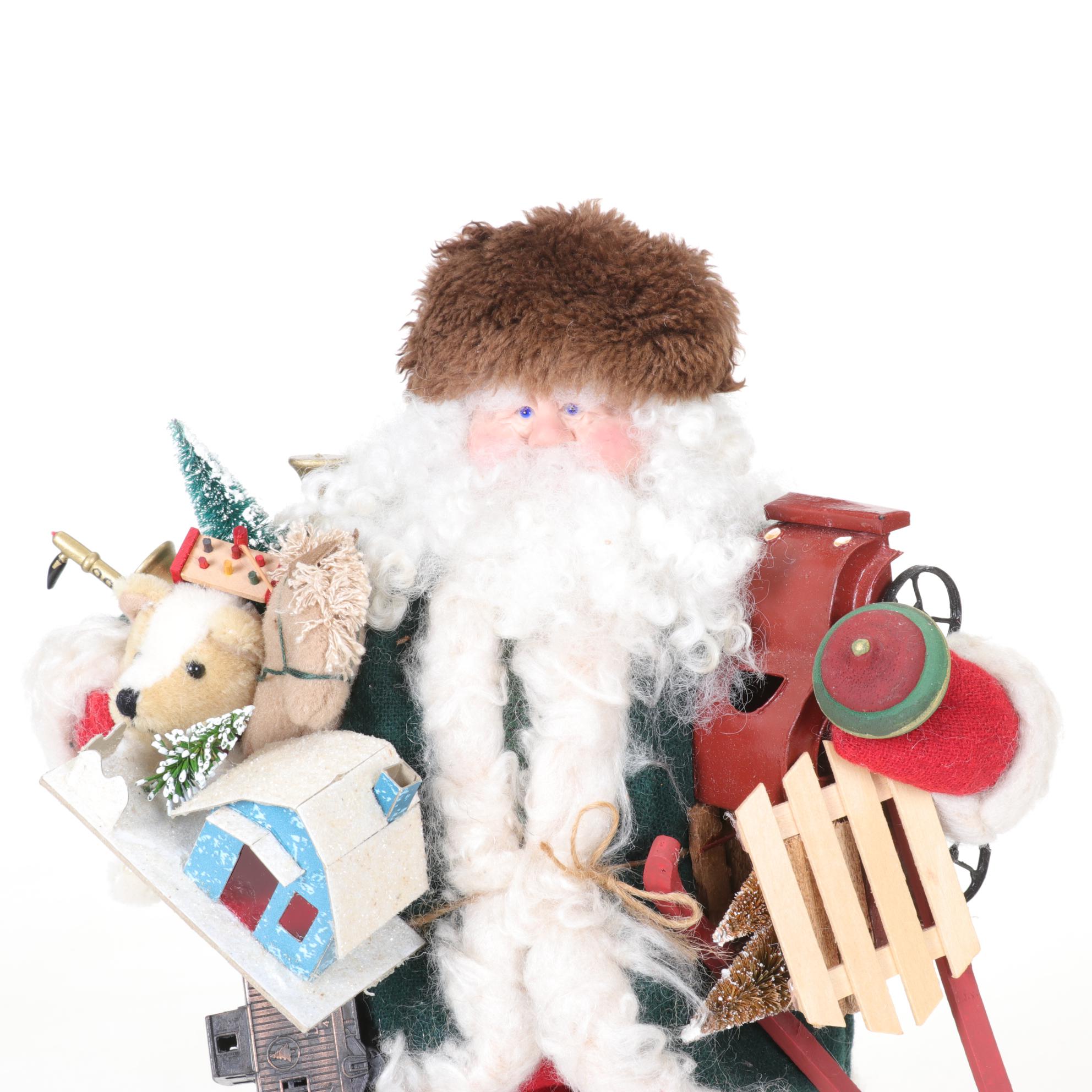 Handmade "Paul's Truck" Santa Figure by Sally Rose, 1996