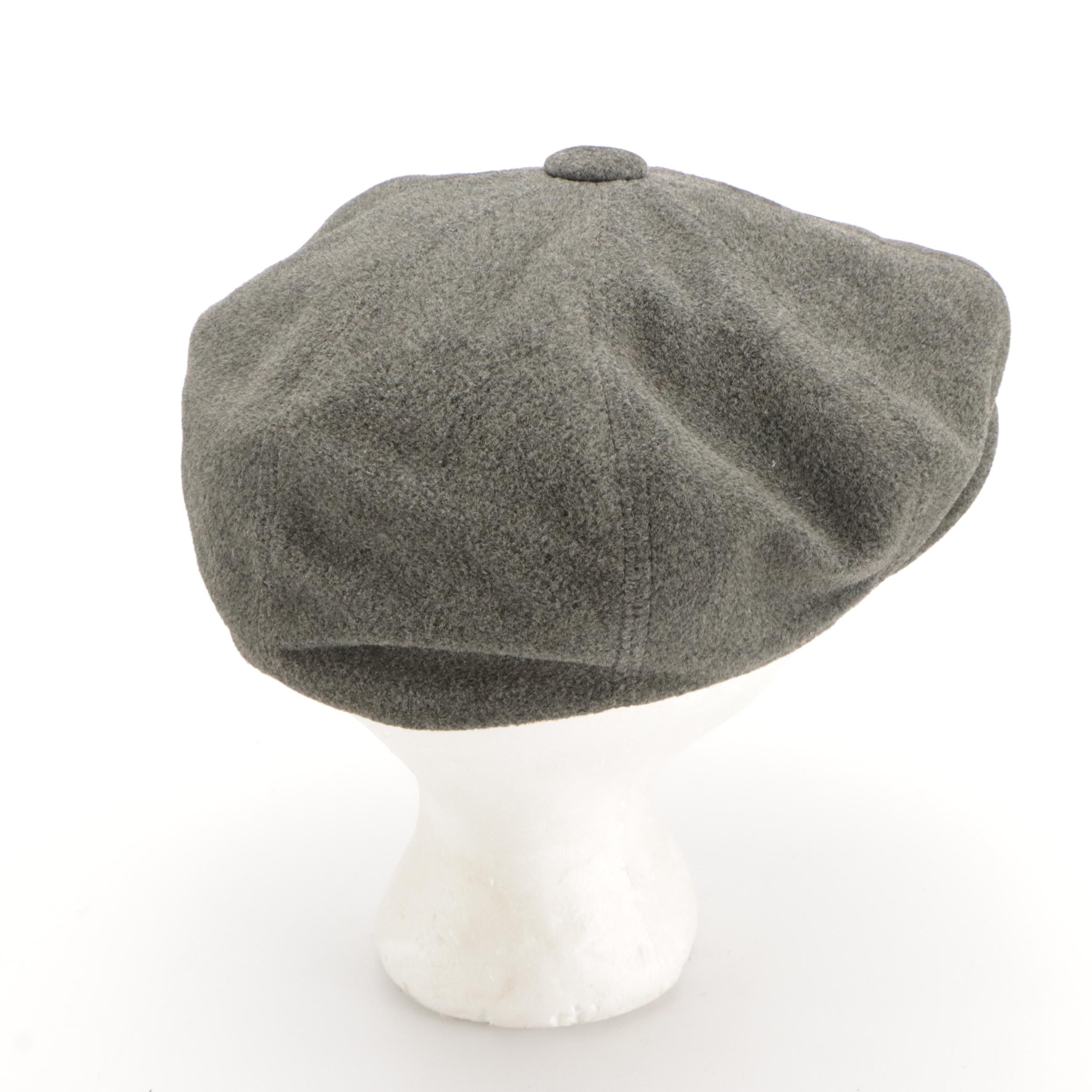 Men's Vintage Stetson Grey Wool Newsboy Cap