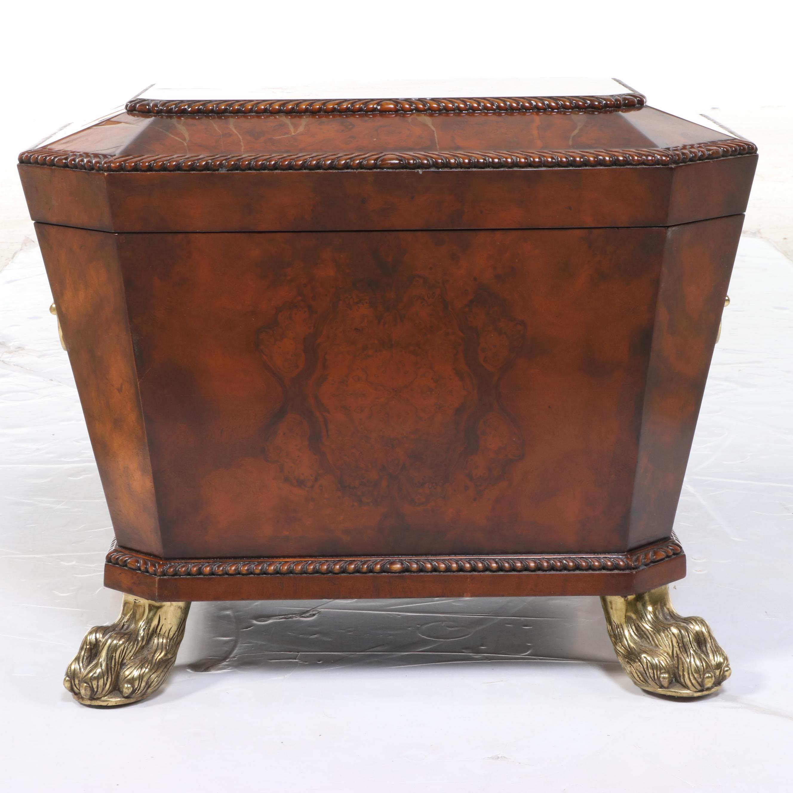 Maitland-Smith English Regency Style Burled Mahogany Cellarette