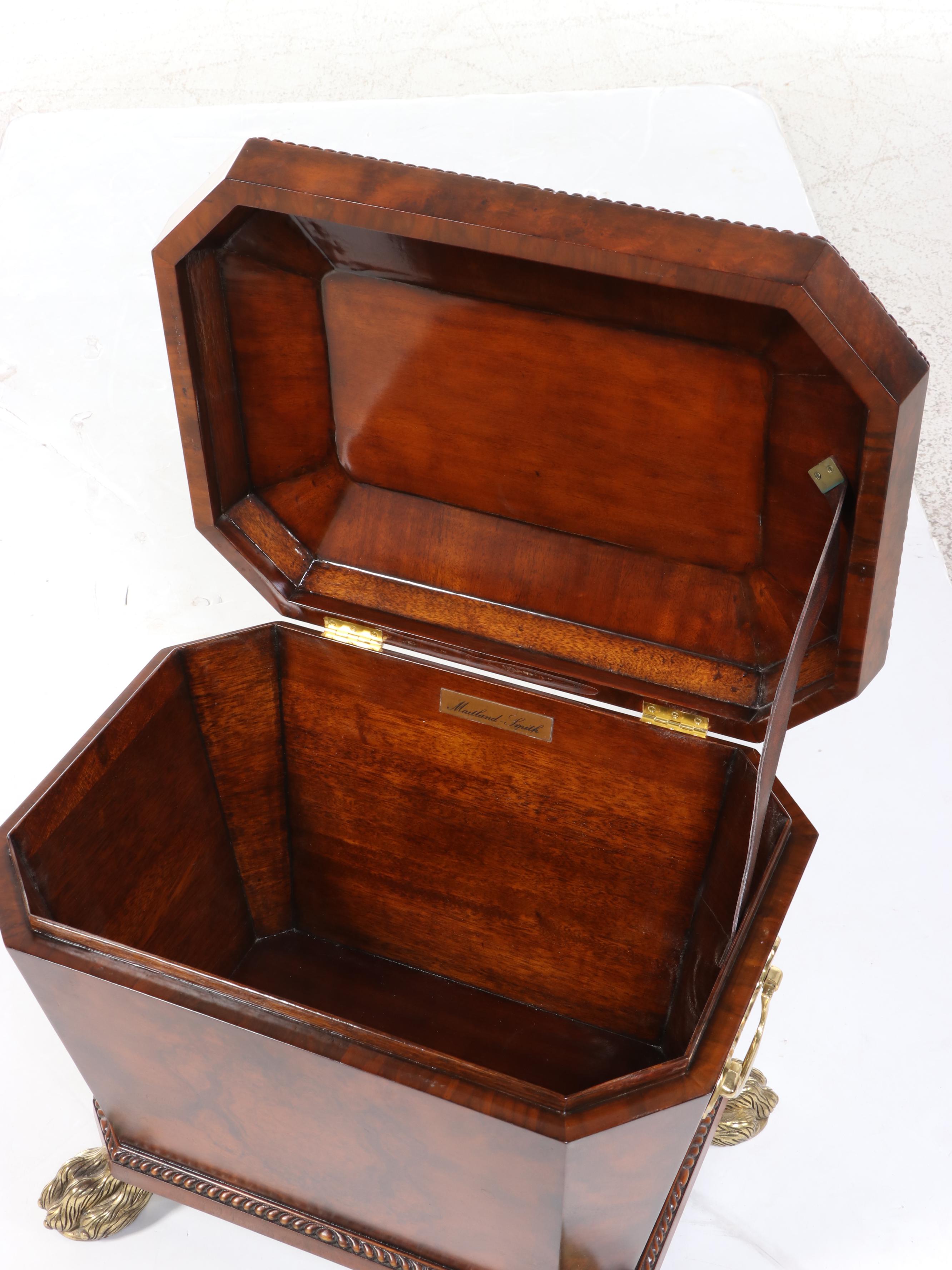 Maitland-Smith English Regency Style Burled Mahogany Cellarette