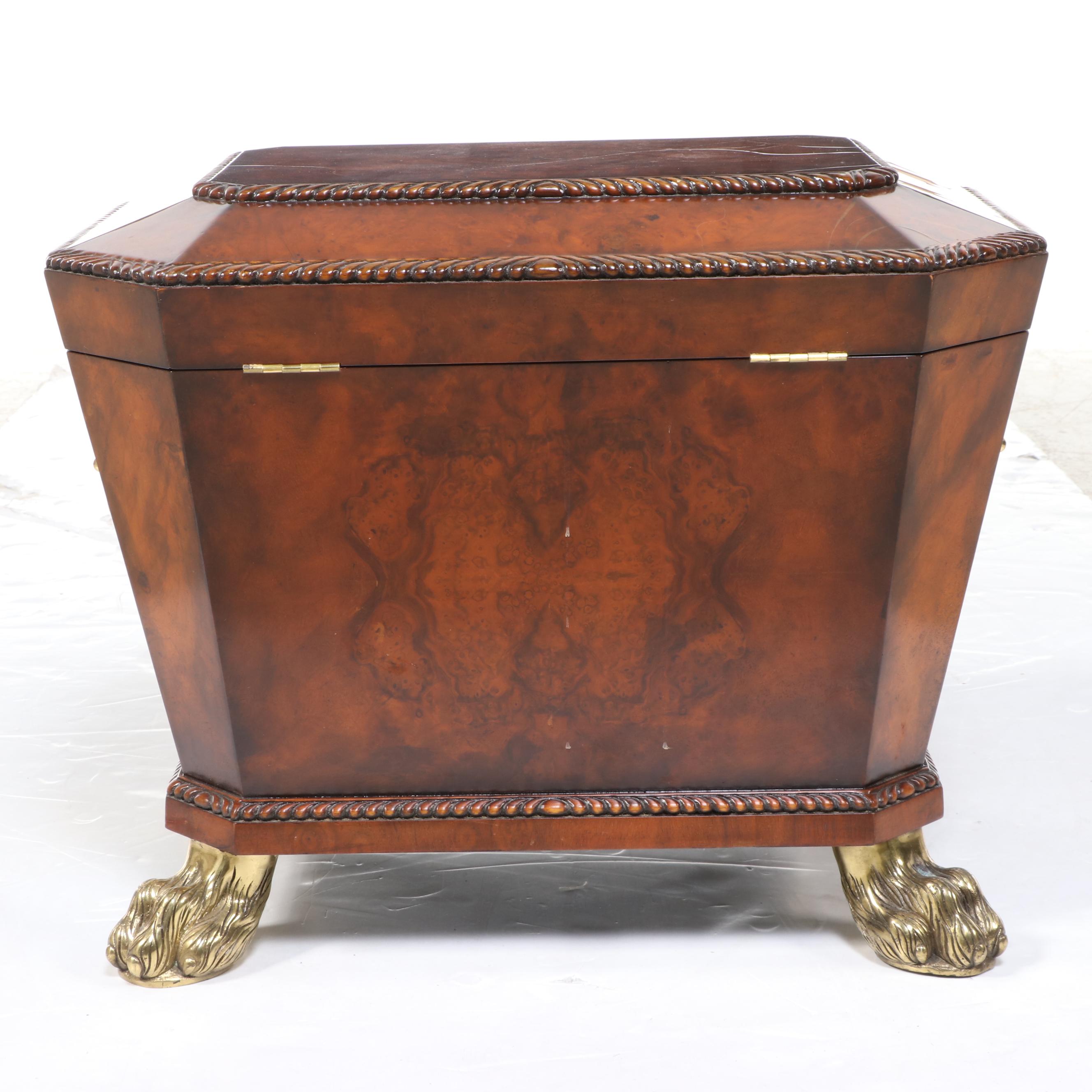 Maitland-Smith English Regency Style Burled Mahogany Cellarette