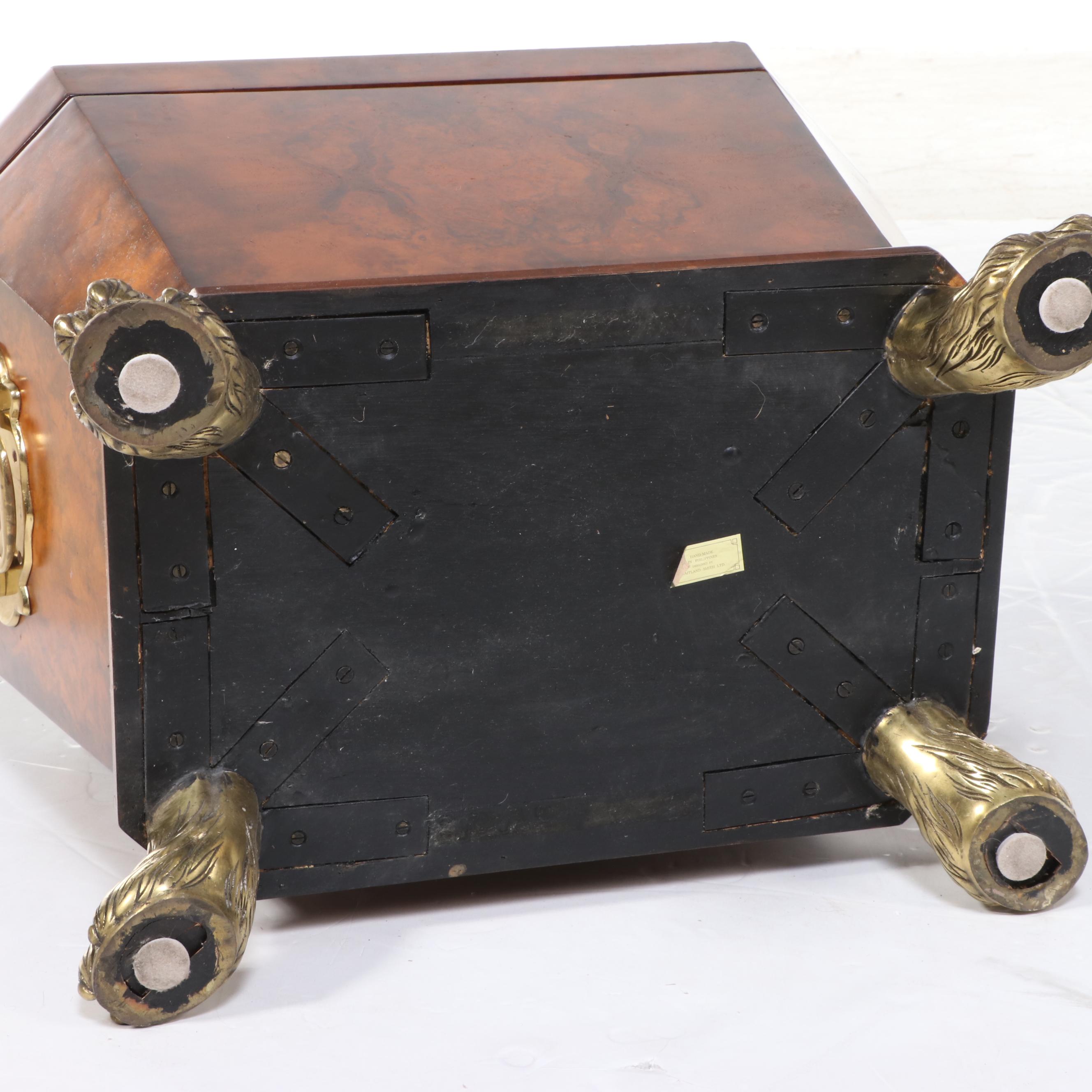 Maitland-Smith English Regency Style Burled Mahogany Cellarette