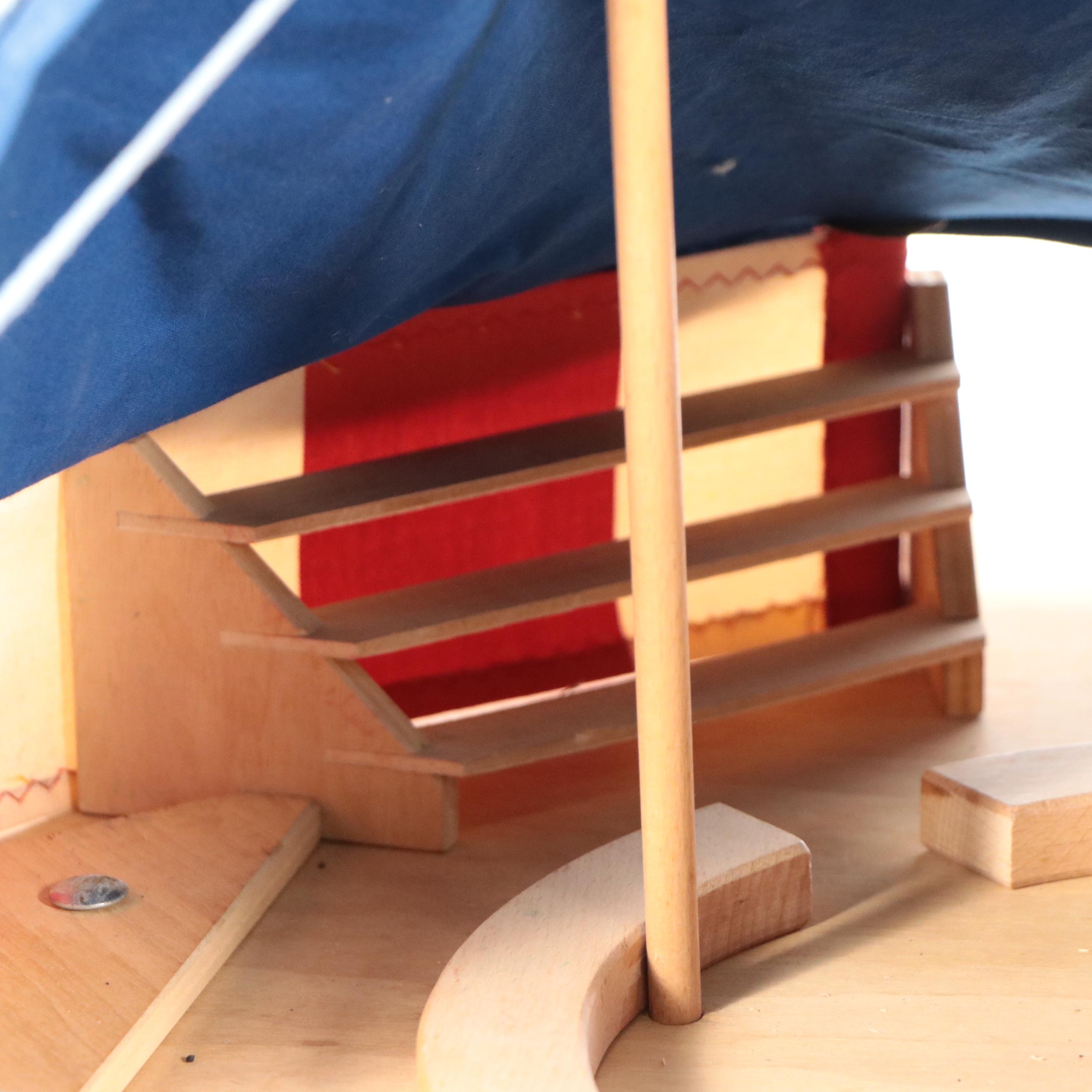 Wooden and Fabric Toy Circus Tent