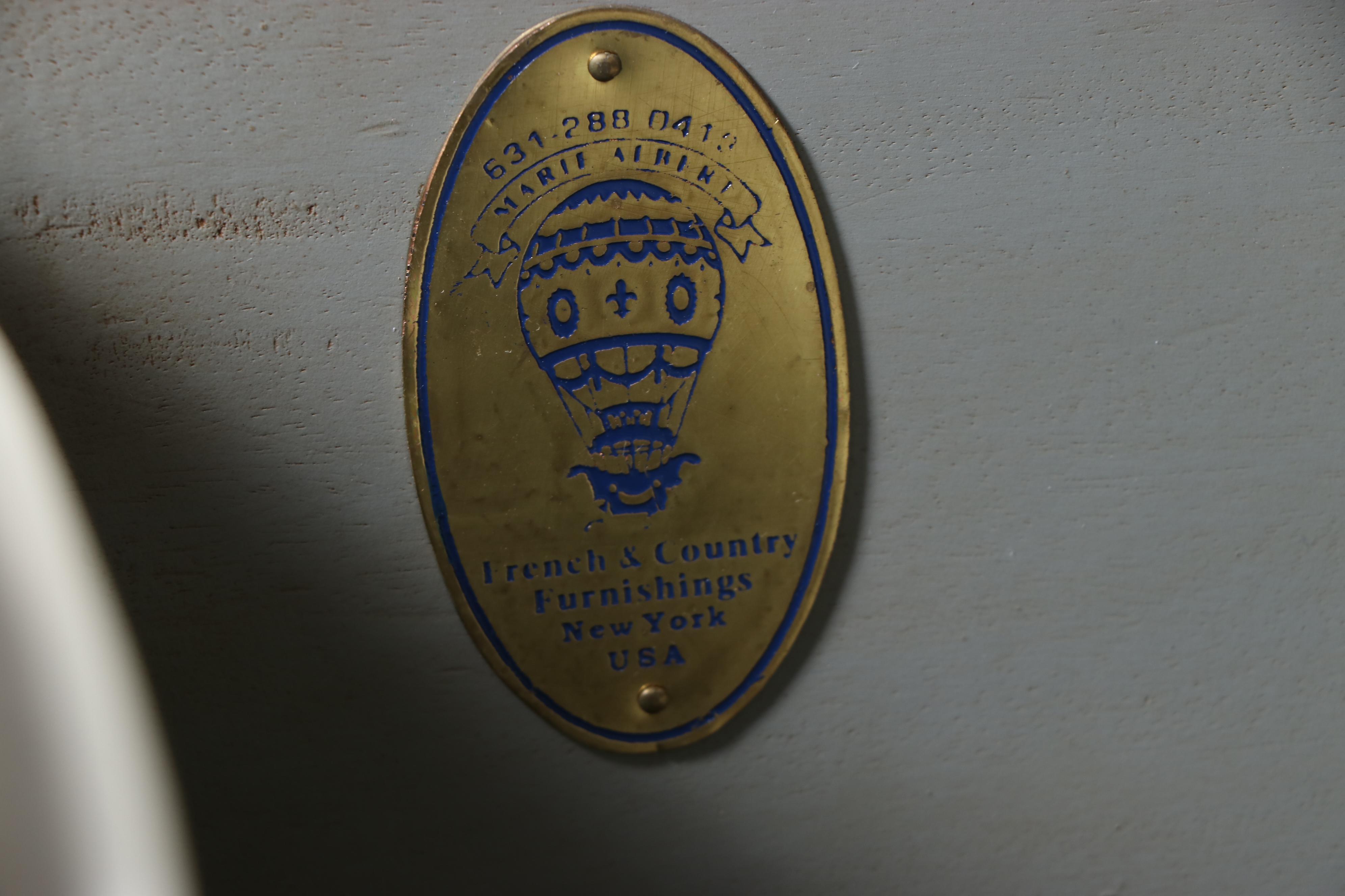 Marie Albert French Provincial Style Painted Wood Bombay China Cabinet