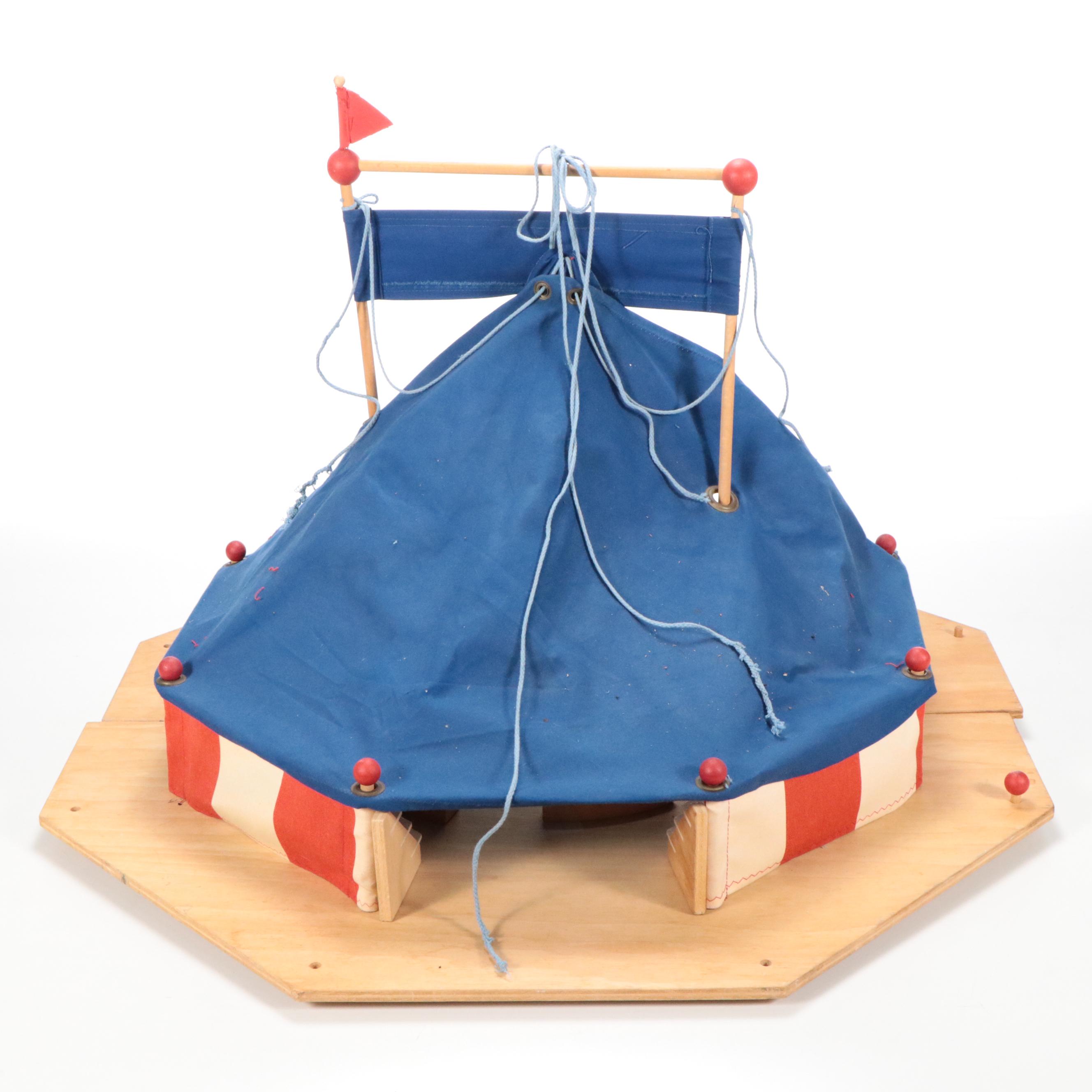 Wooden and Fabric Toy Circus Tent