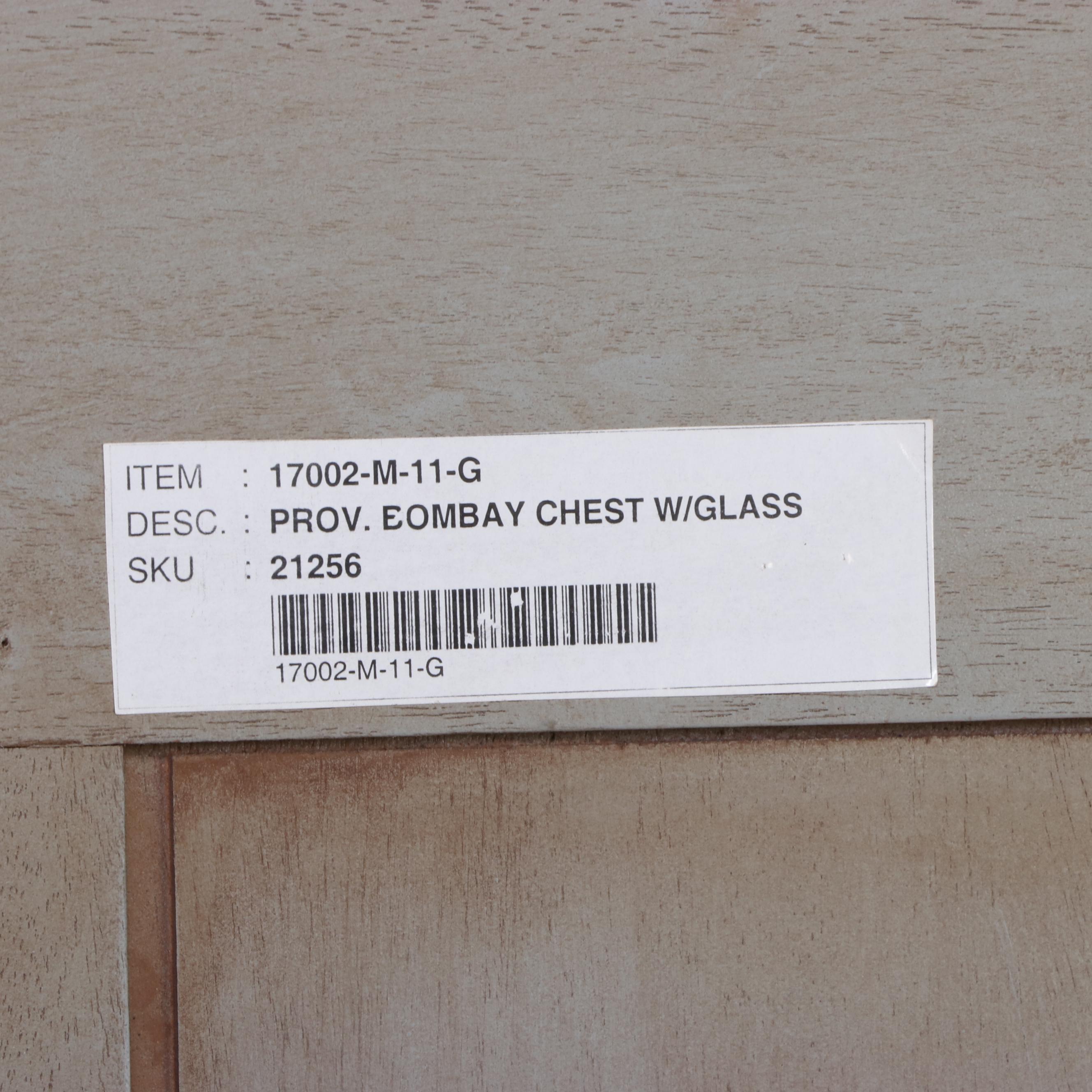 Marie Albert French Provincial Style Painted Wood Bombay China Cabinet