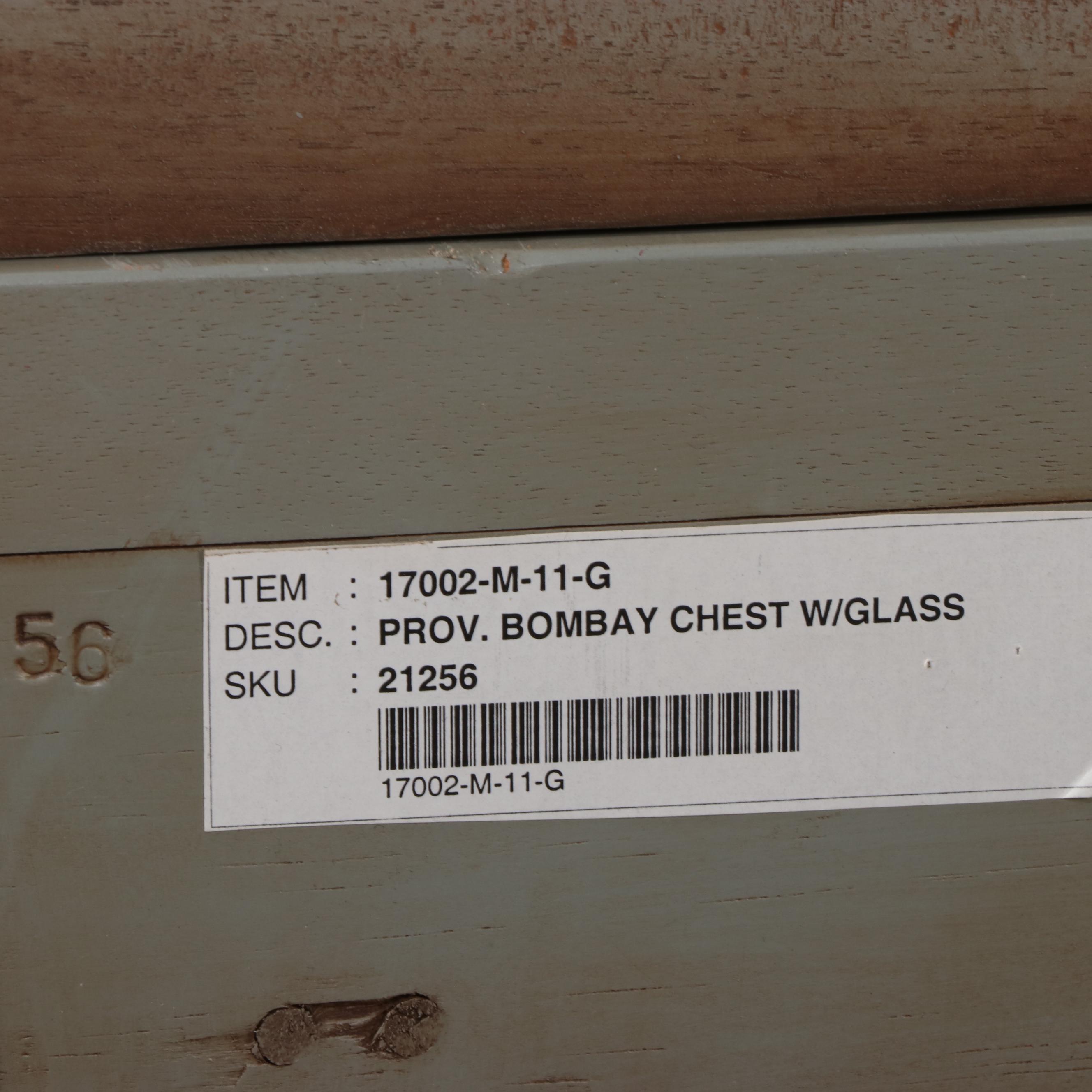 Marie Albert French Provincial Style Painted Wood Bombay China Cabinet