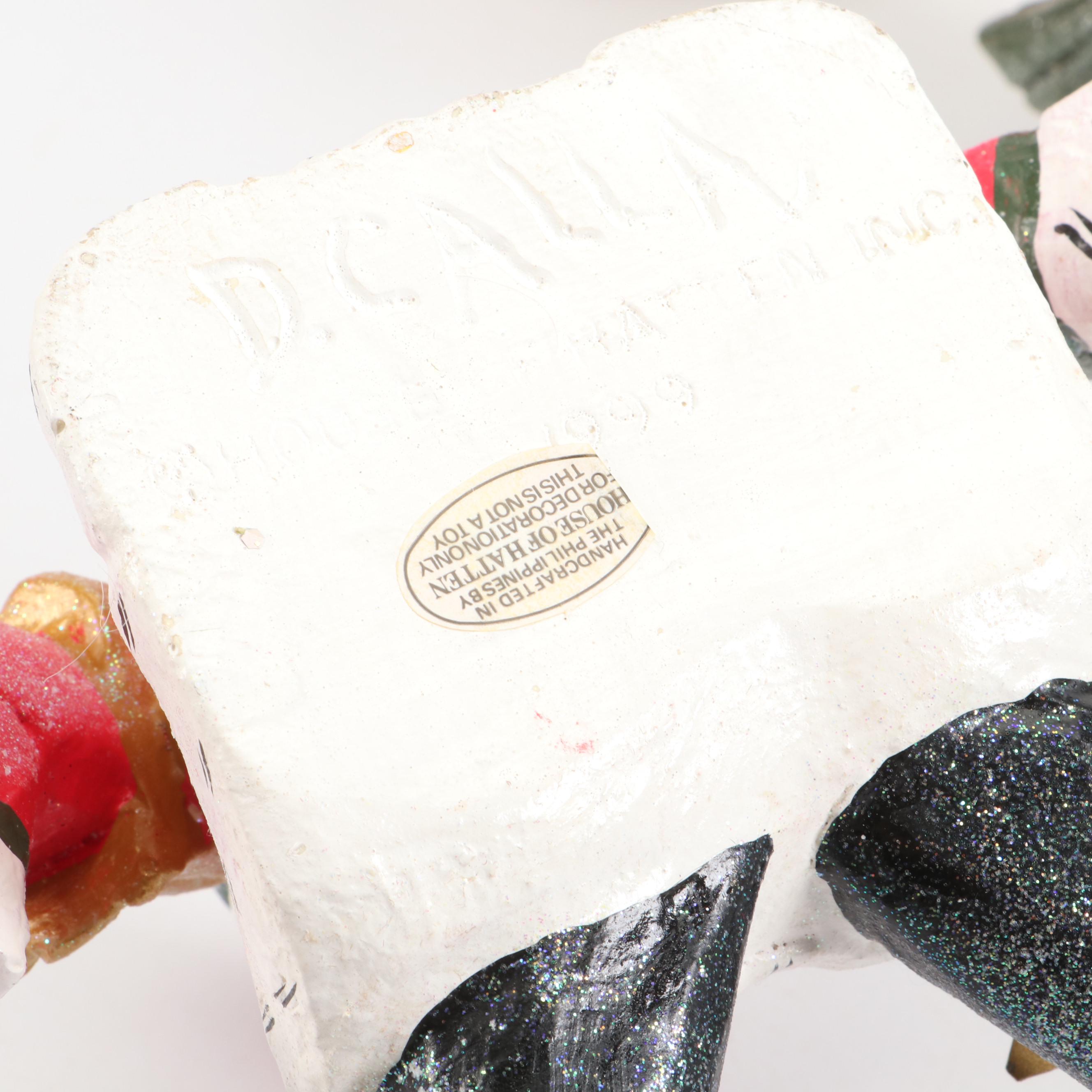 House of Hatten Folk Art Snowman Figurines, Ornaments and Music Box